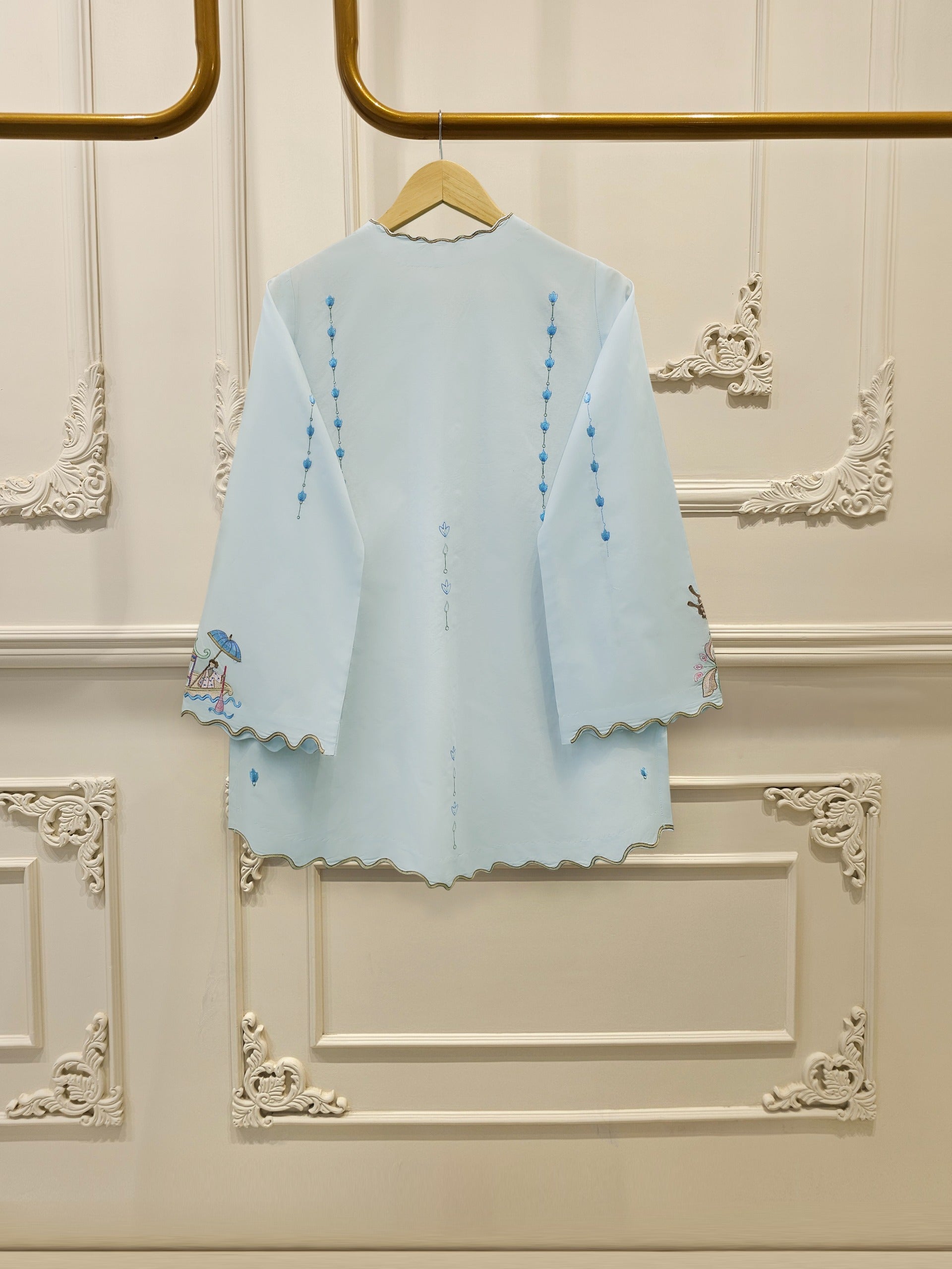 2 Piece - Embroidered Linen Suit WS00225 - Image 3