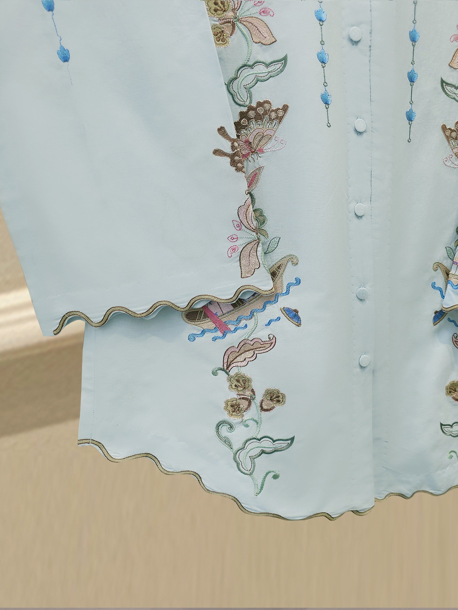 2 Piece - Embroidered Linen Suit WS00225 - Image 4