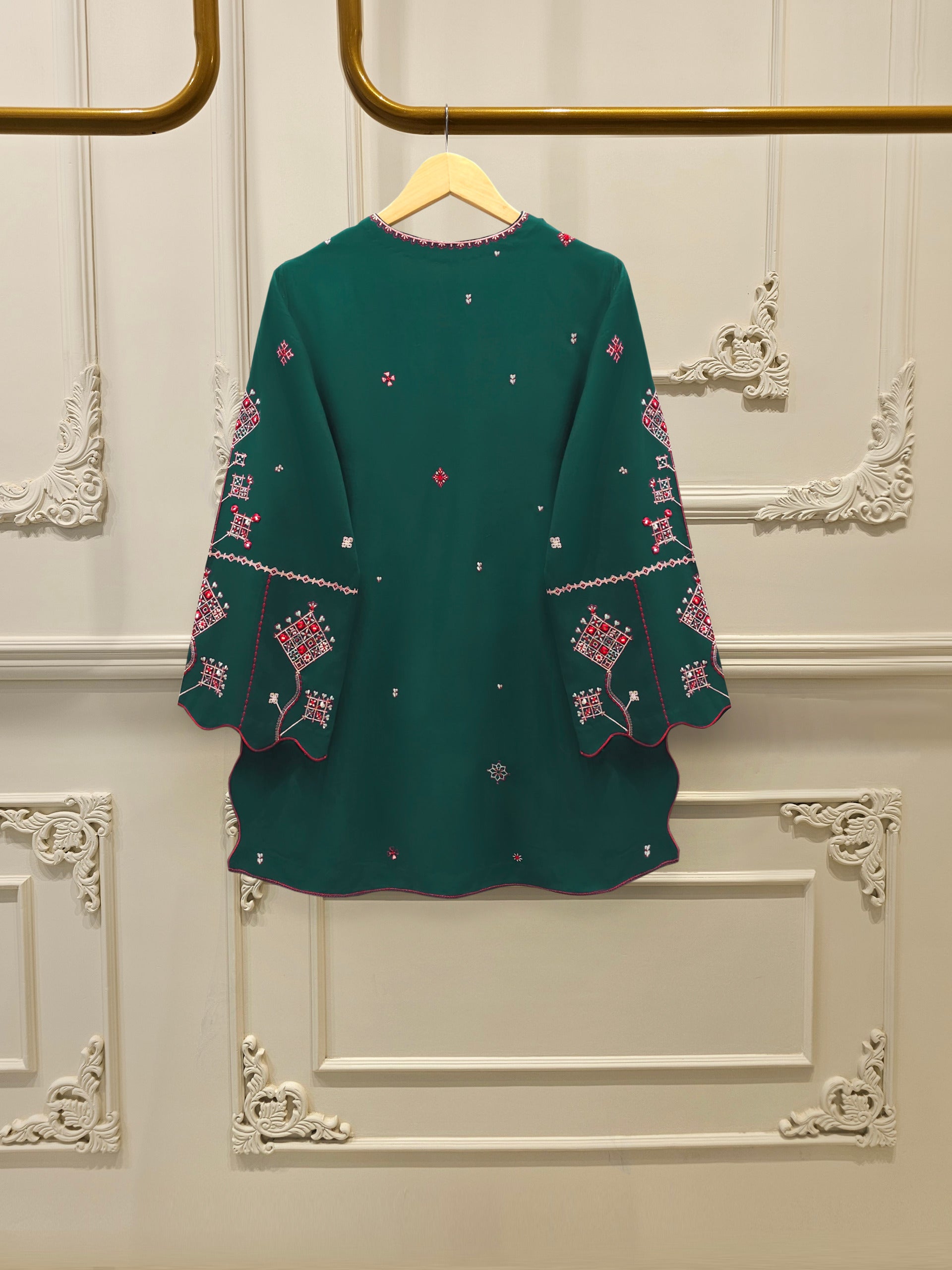 2 Piece - Embroidered Linen Suit WS00248 - Image 3