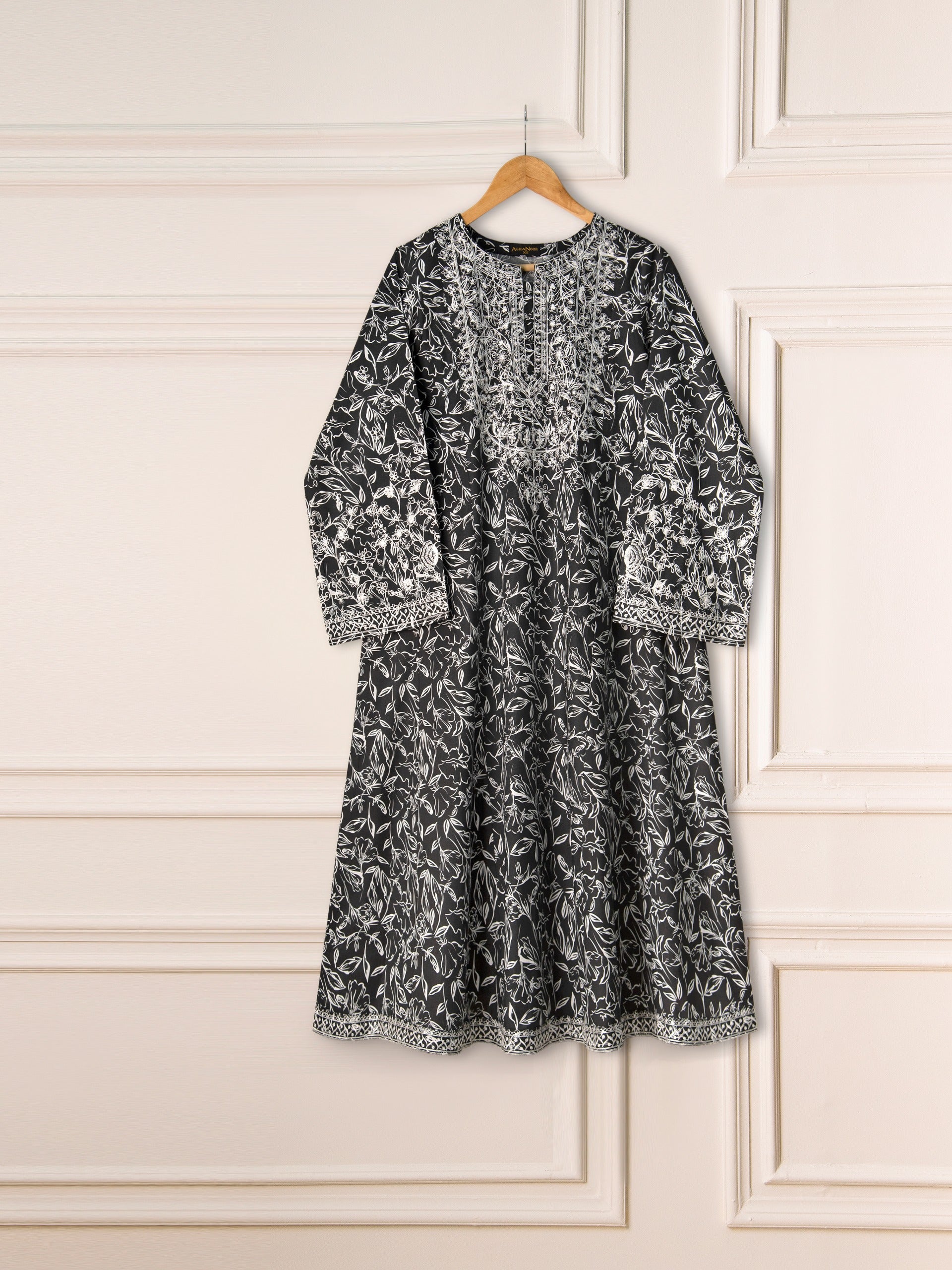 2 Piece - Embroidered Printed Cambric Shirt S111120