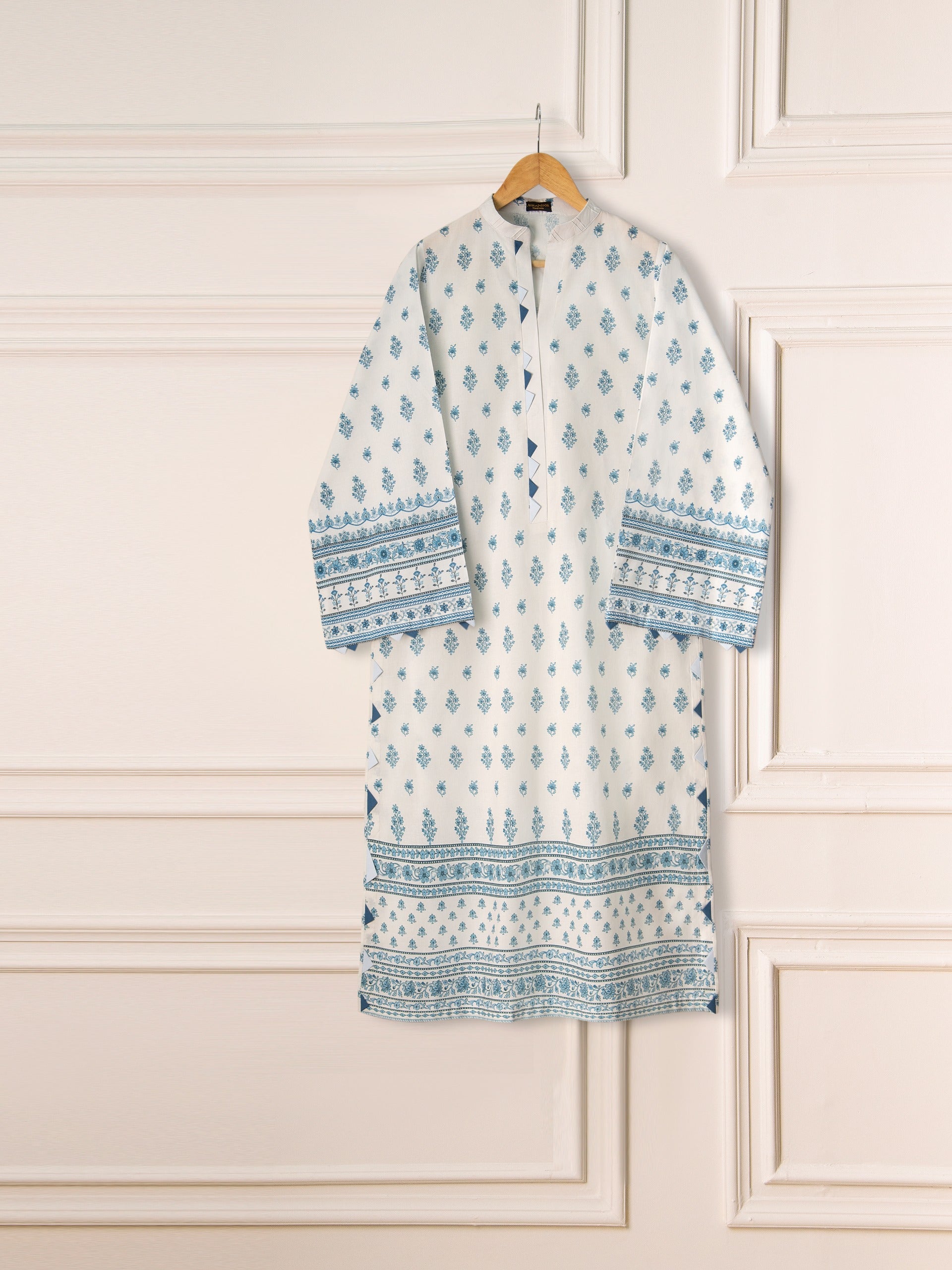 2 Piece - Embroidered Printed Cambric Suit S111133 - Image 3