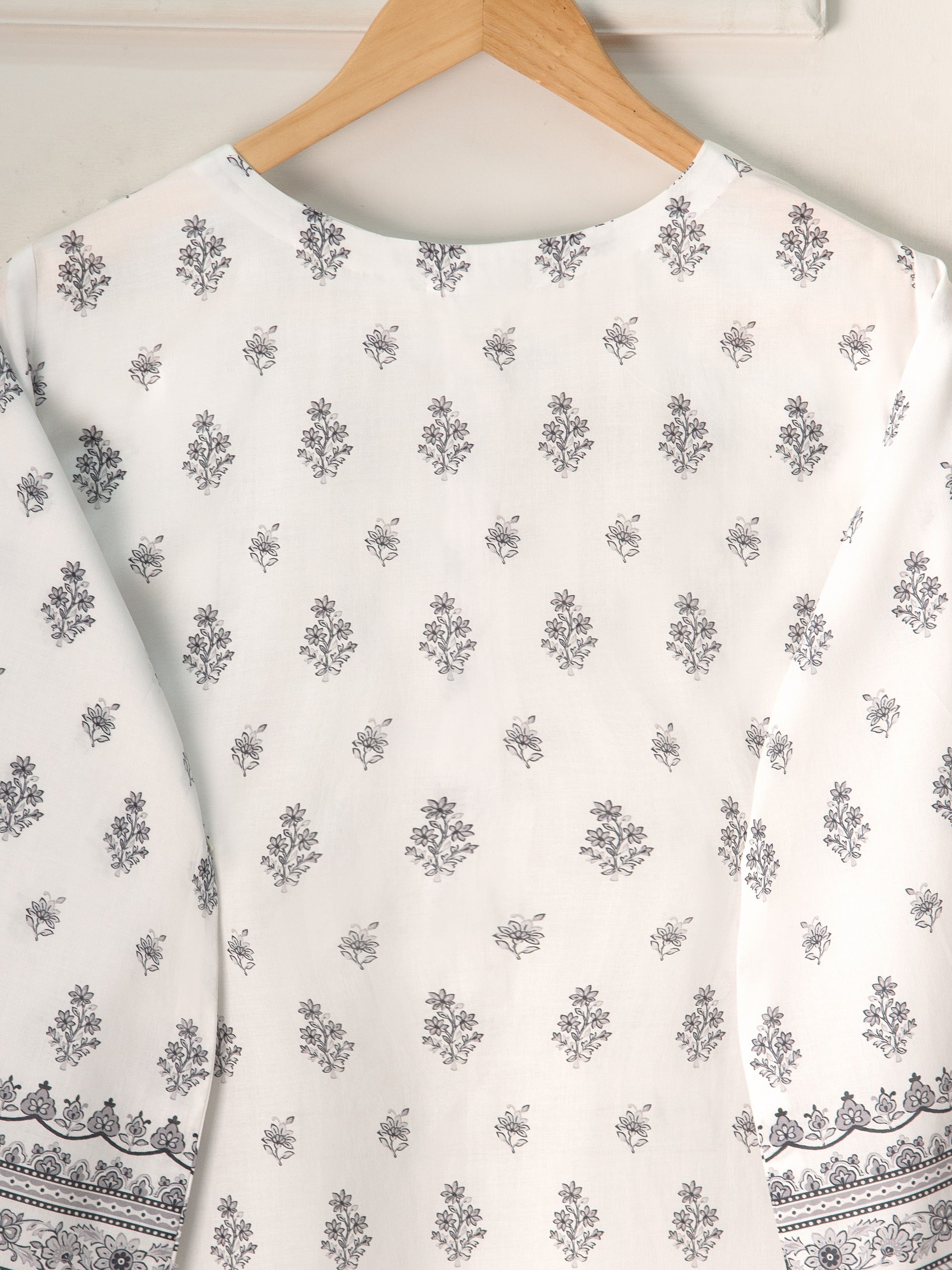 2 Piece - Embroidered Printed Cambric Shirt S111208 - Image 6