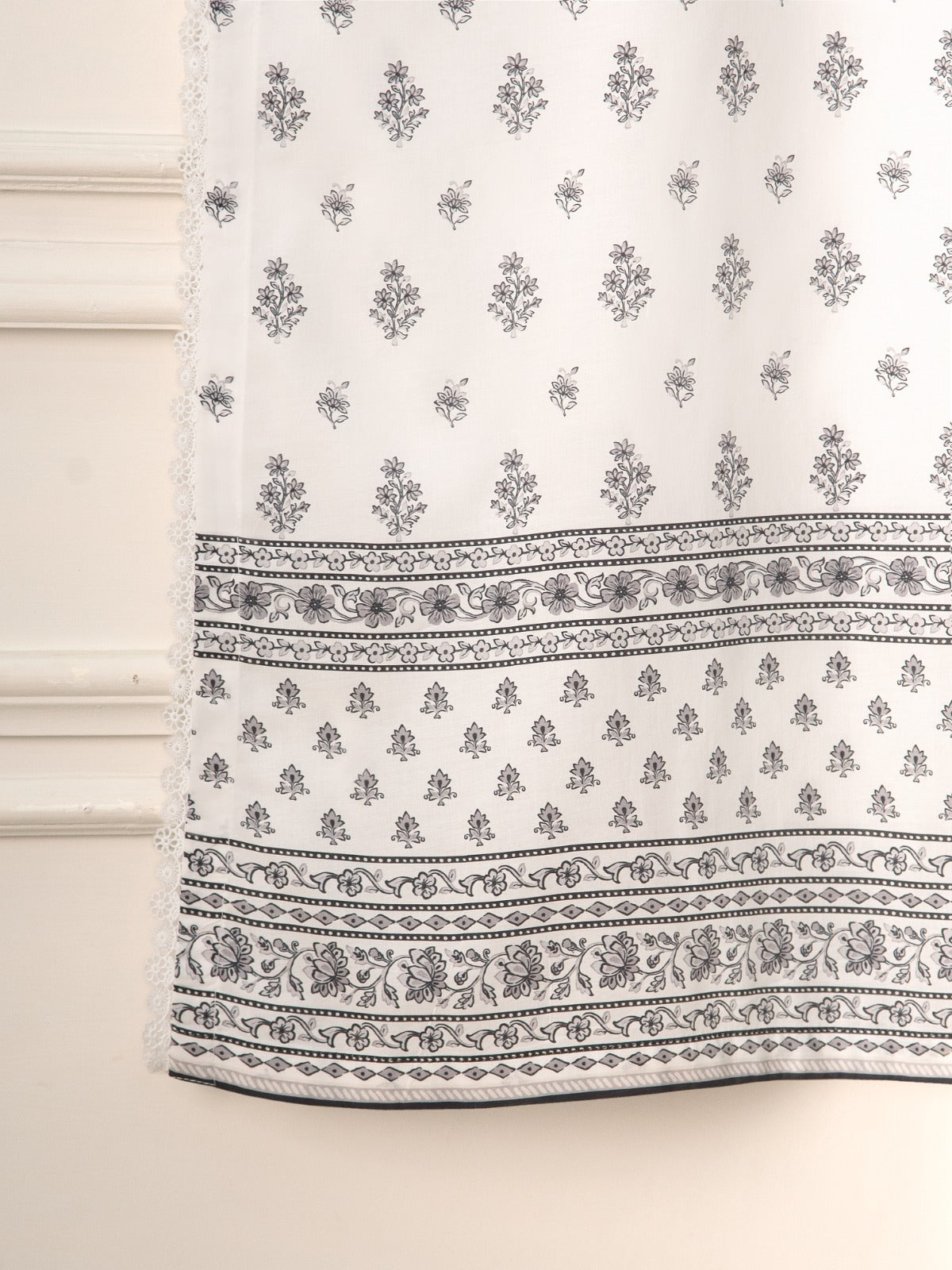 2 Piece - Embroidered Printed Cambric Shirt S111208 - Image 7