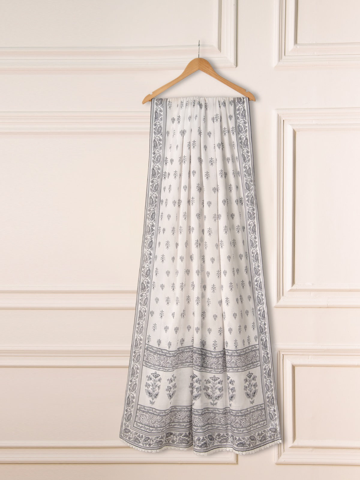 2 Piece - Embroidered Printed Cambric Shirt S111208 - Image 8