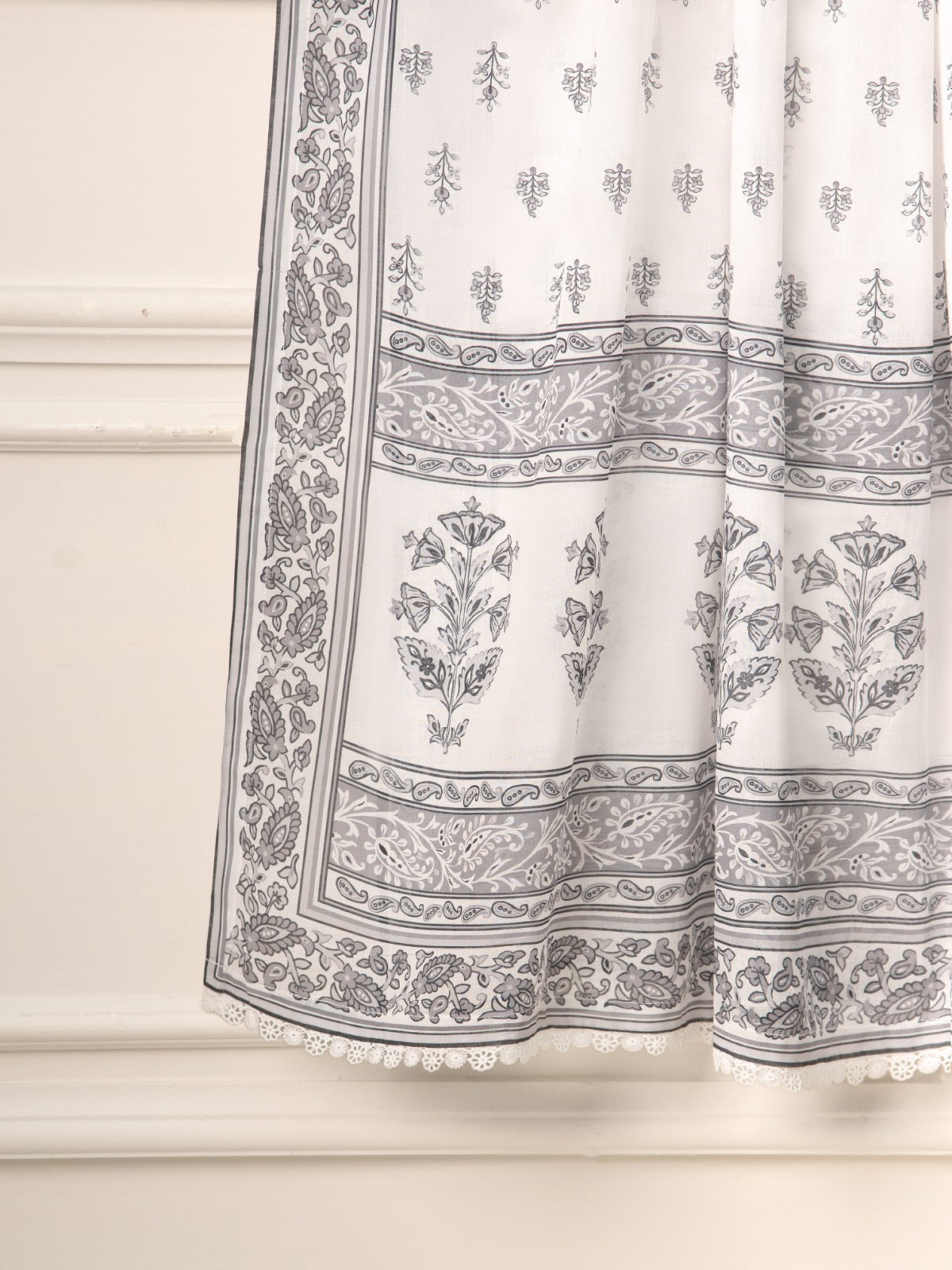 2 Piece - Embroidered Printed Cambric Shirt S111208 - Image 9