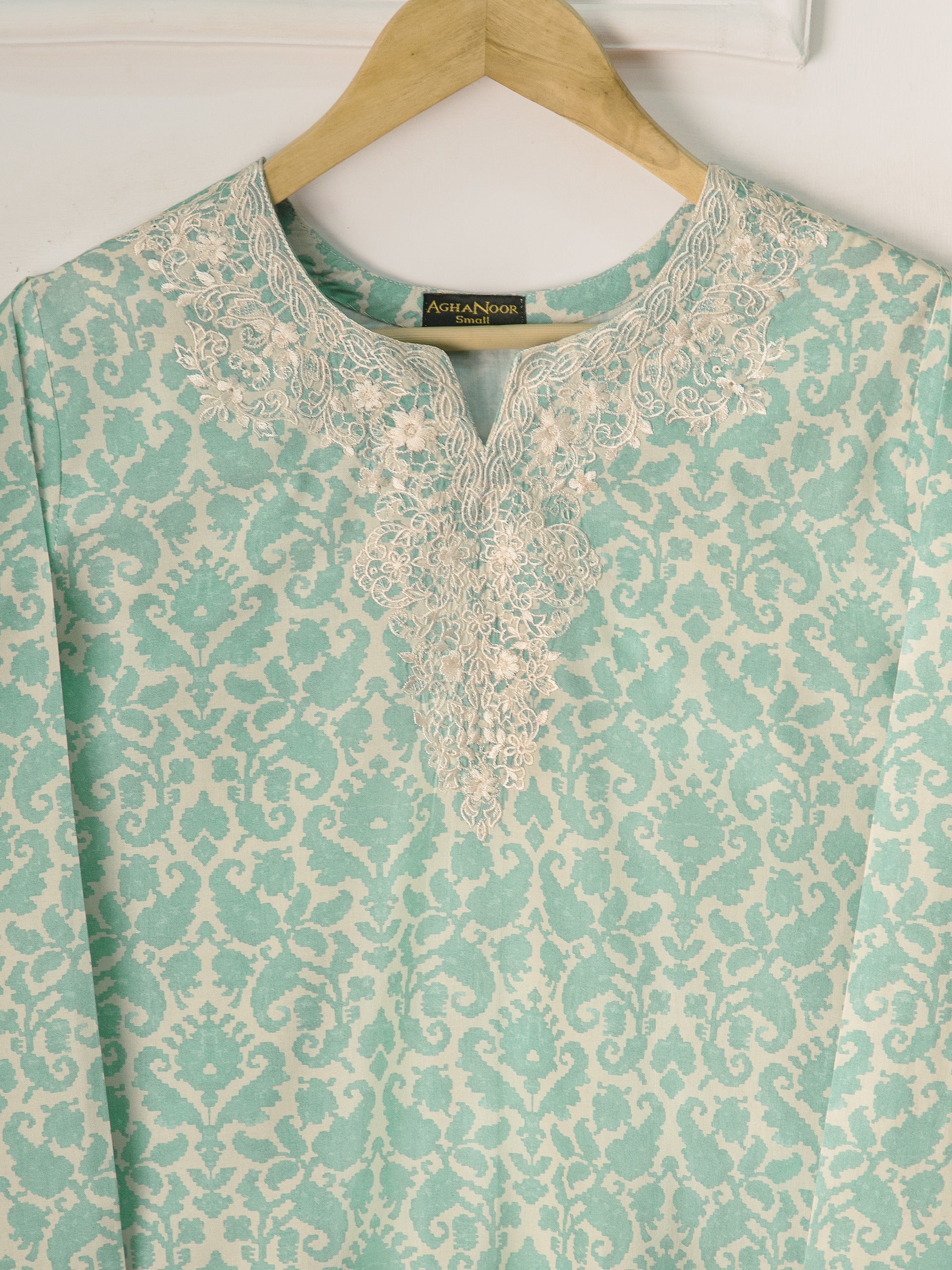 2 Piece - Embroidered Printed Cambric Suit S111257 - Image 4
