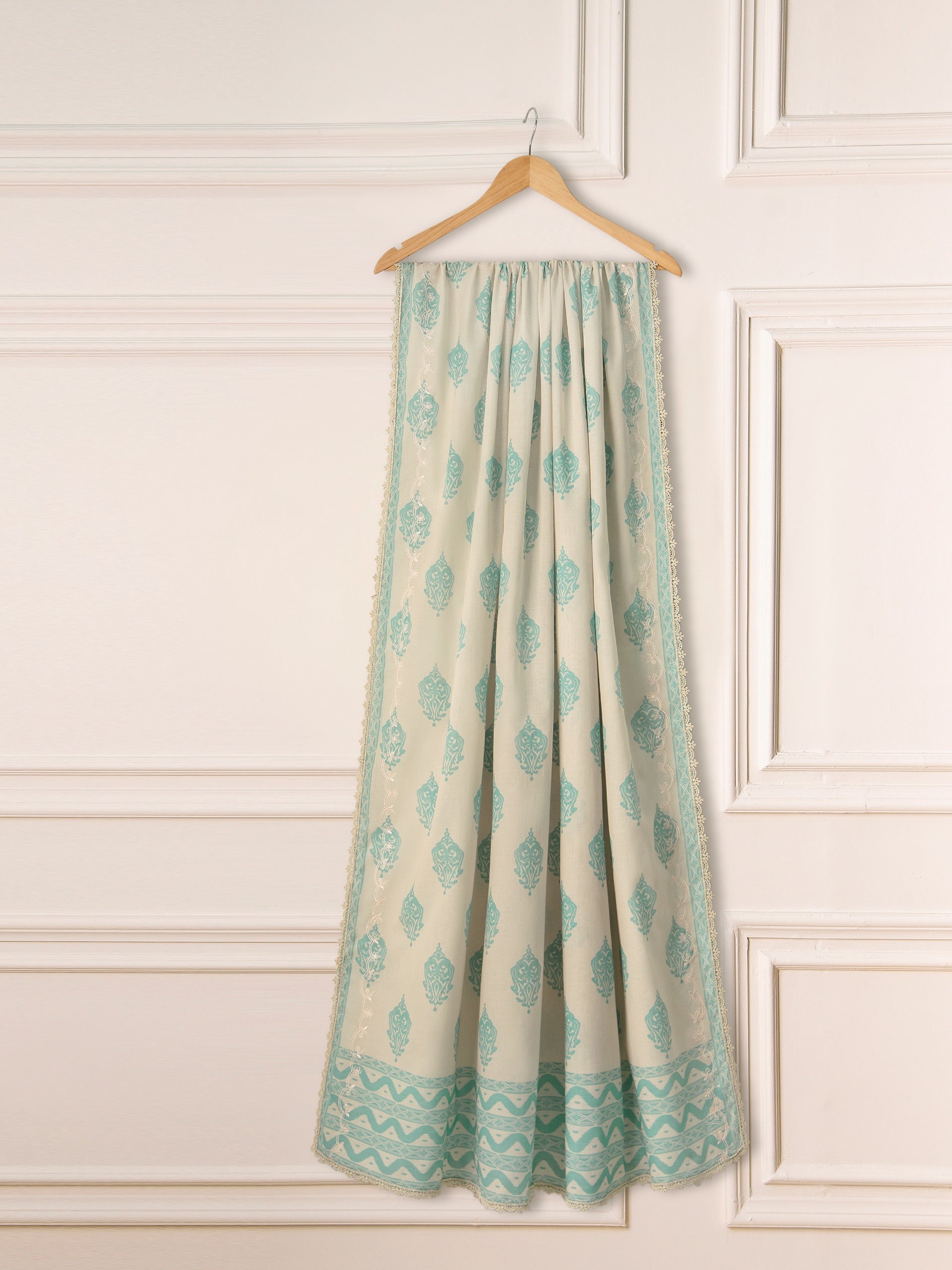 2 Piece - Embroidered Printed Cambric Suit S111257 - Image 7