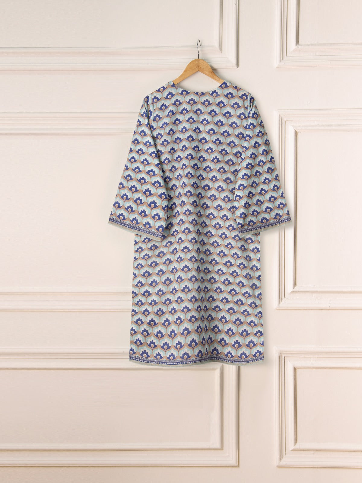 2 Piece - Embroidered Printed Cambric Suit S110952 - Image 6