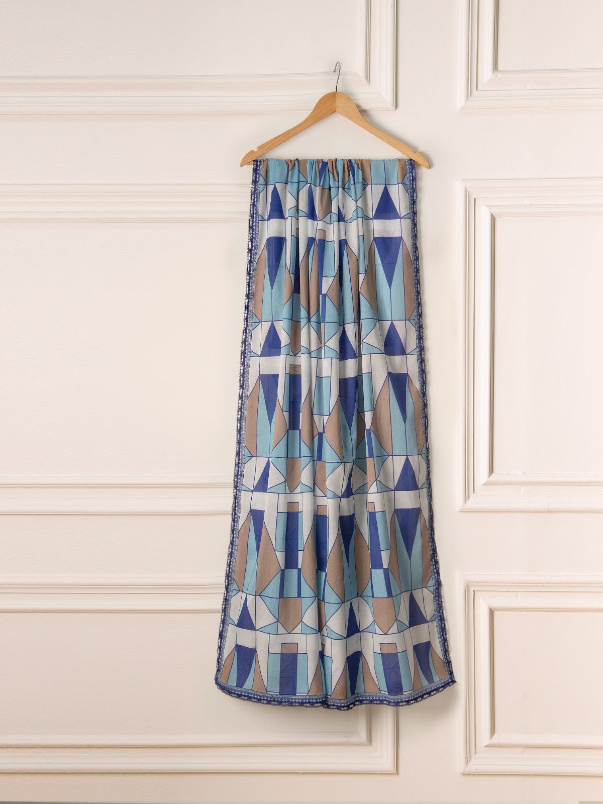 2 Piece - Embroidered Printed Cambric Suit S110952 - Image 7