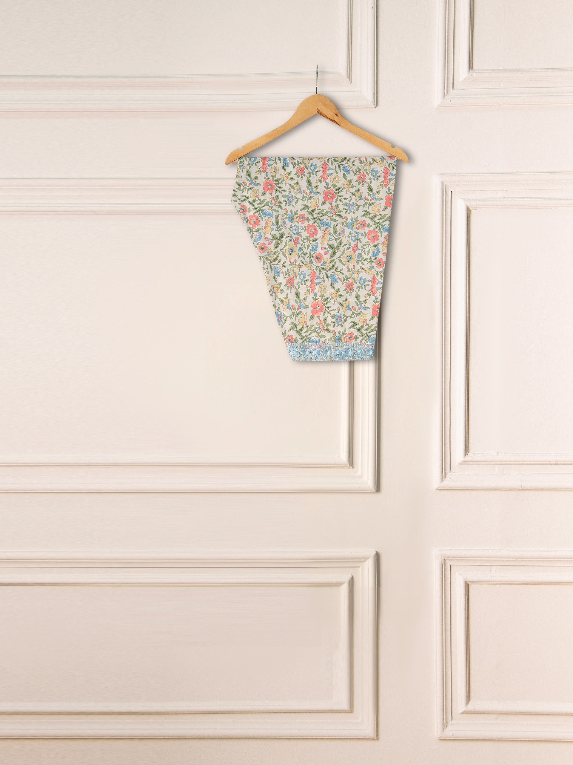 2 Piece - Embroidered Printed Cambric Suit S111130 - Image 4