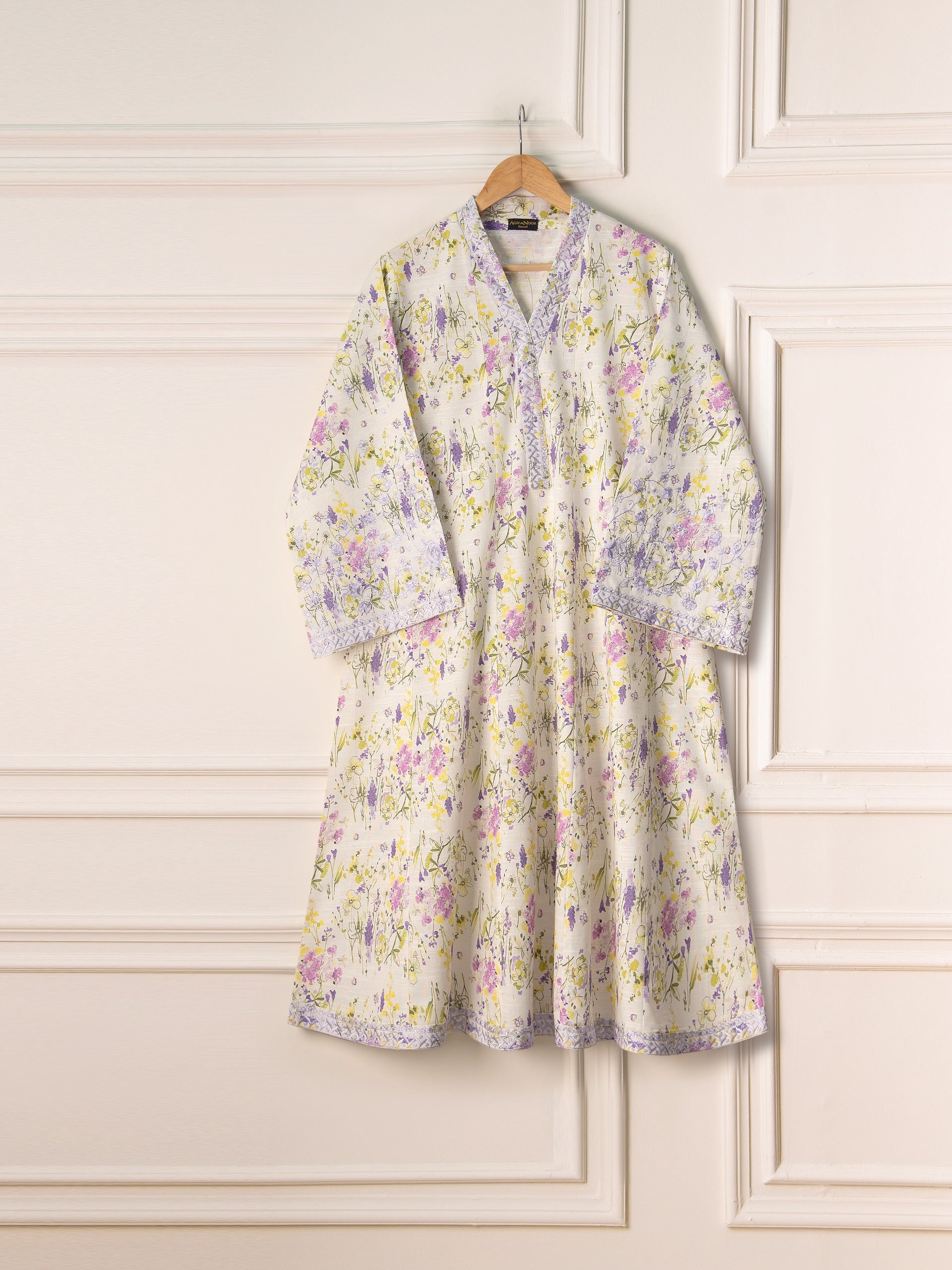 2 Piece - Embroidered Printed Khaddar Frock S110975