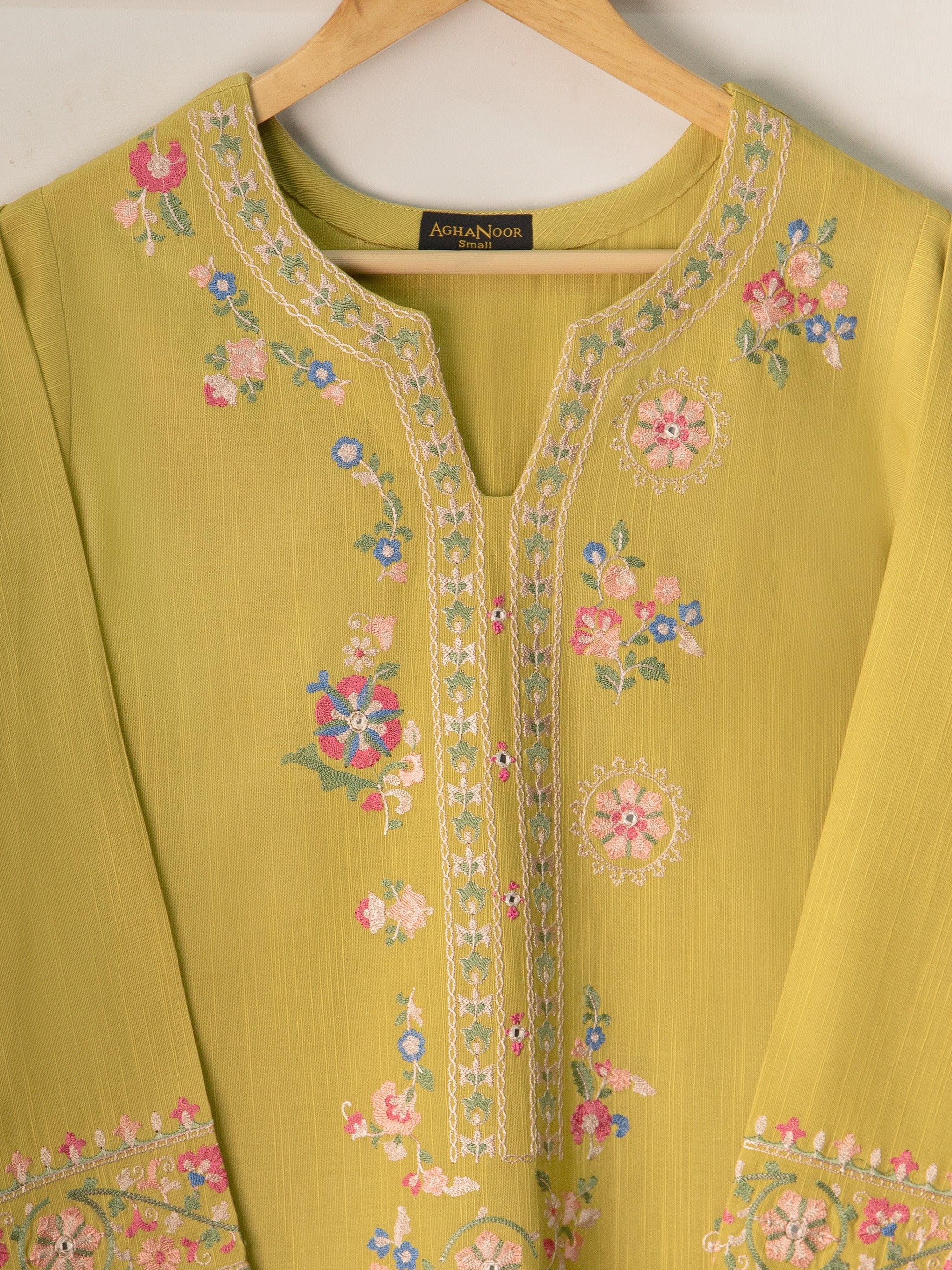 2 Piece- Embroidered Pure Karandi Shirt S110831 - Image 2