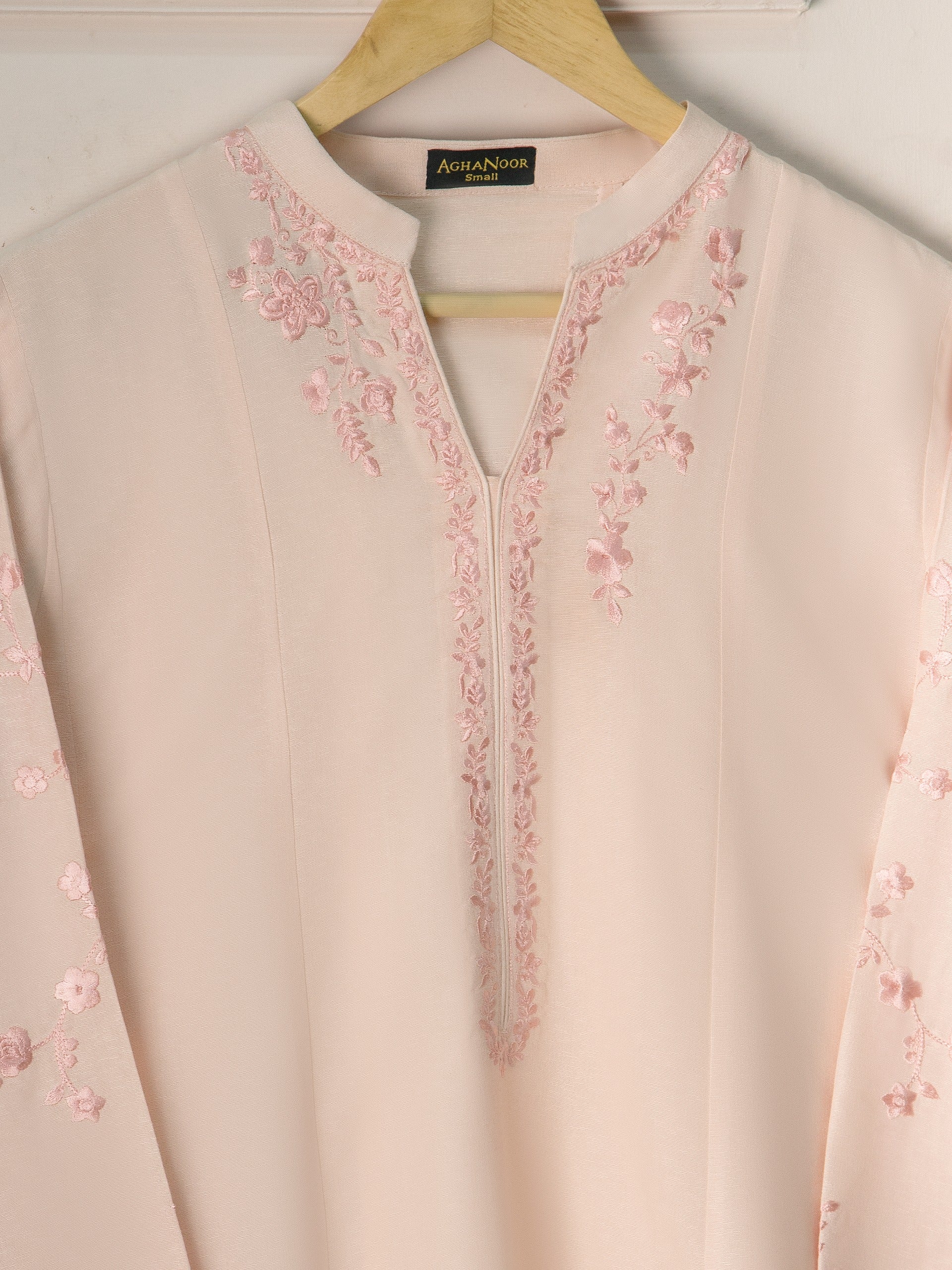 2 Piece- Embroidered Pure Karandi Frock S110836 - Image 2