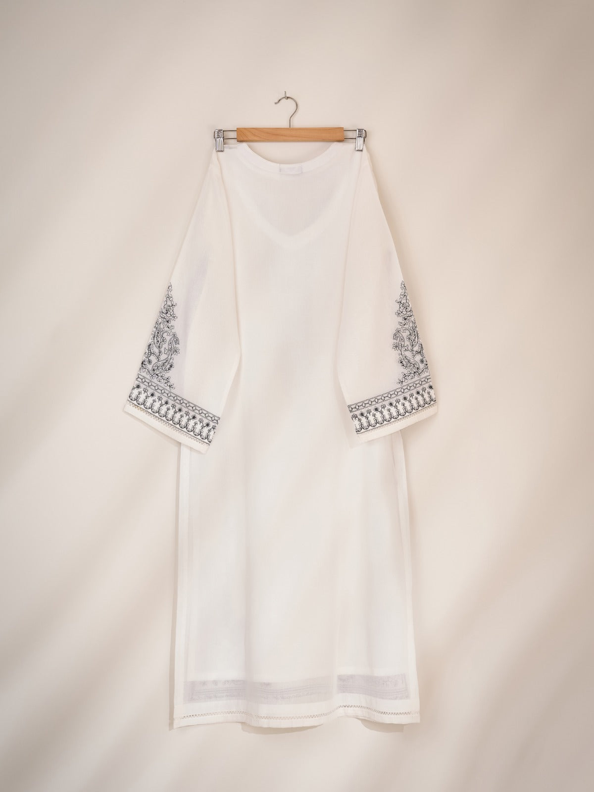 2 Piece - Embroidered Pure Swiss Voile Suit S110291 - Image 2