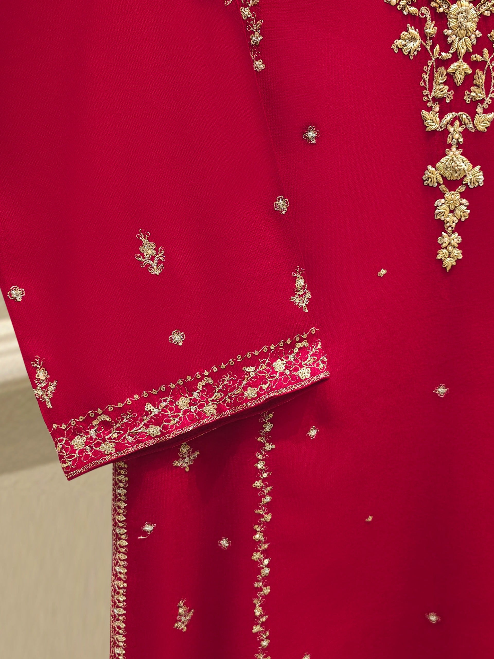 2 Piece - Embroidered Silk Net Suit S112132 - Image 3