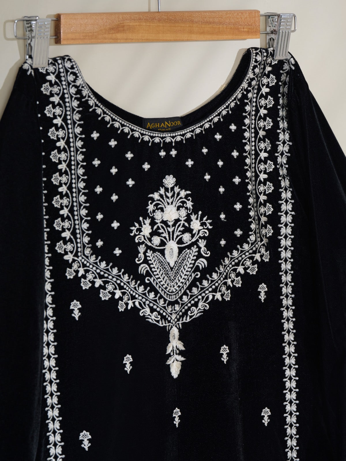 2 Piece- Embroidered Velvet Suit S110381 - Image 2