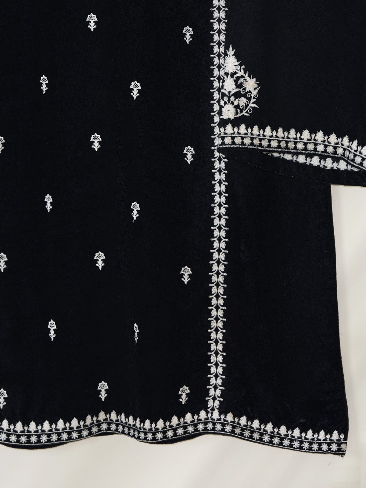 2 Piece- Embroidered Velvet Suit S110381 - Image 3