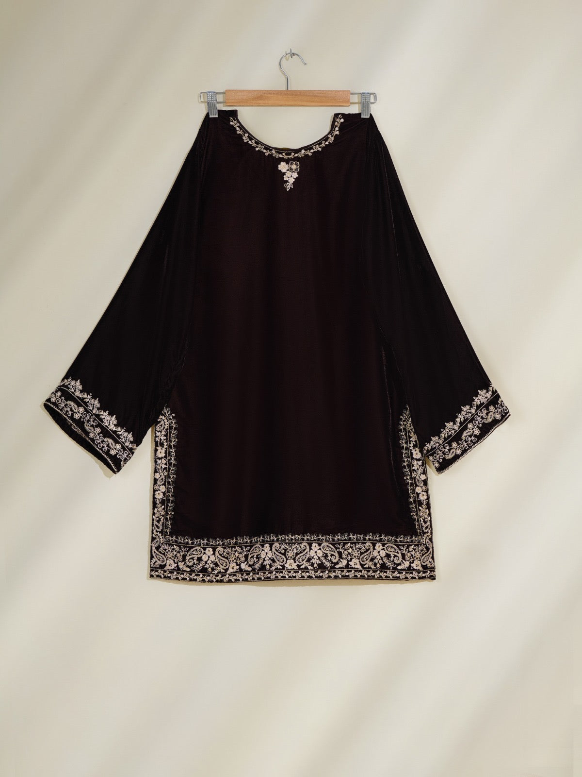 2 Piece- Embroidered Velvet Suit S110391 - Image 5