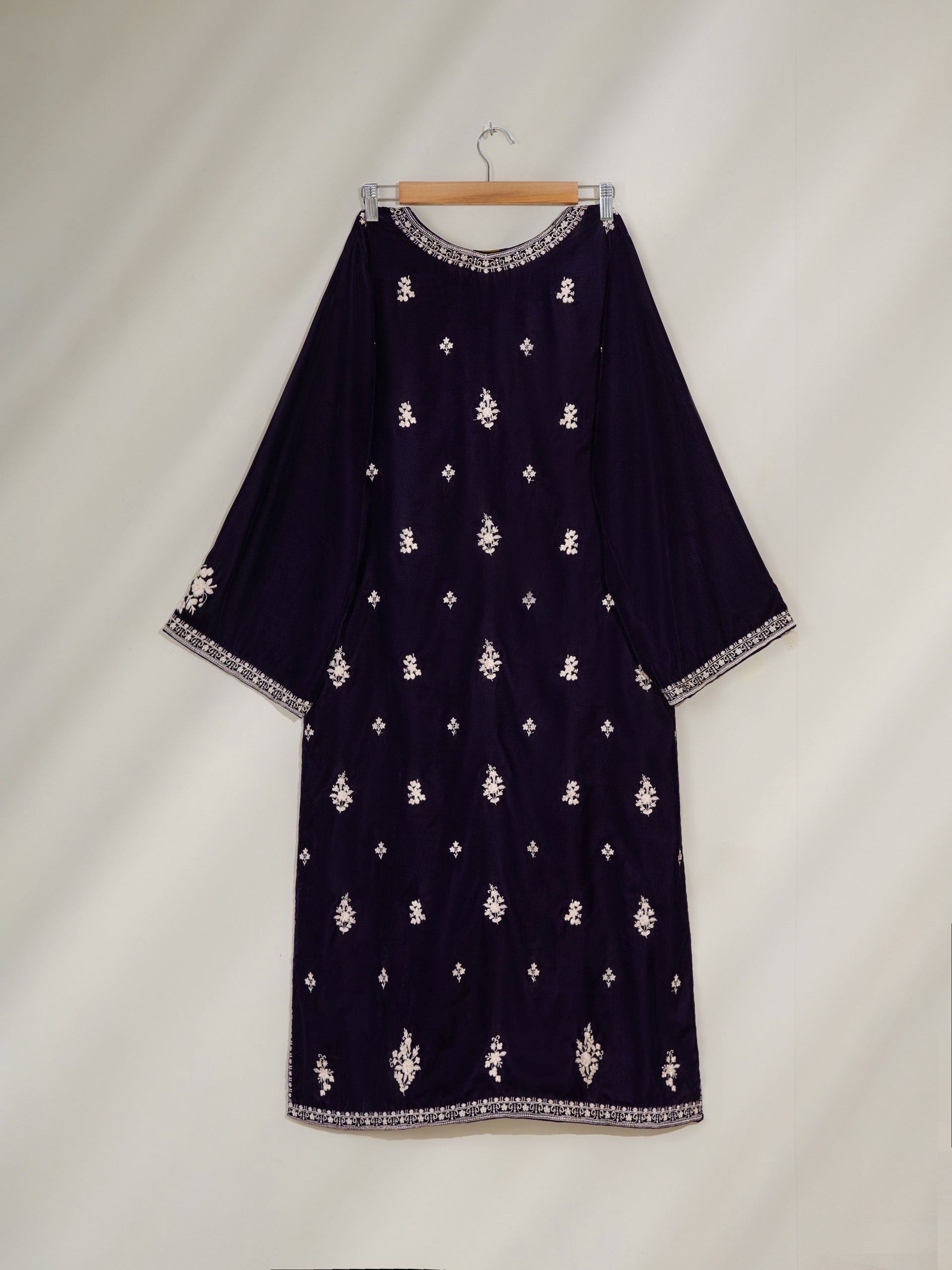 2 Piece- Embroidered Velvet Suit S110392 - Image 4