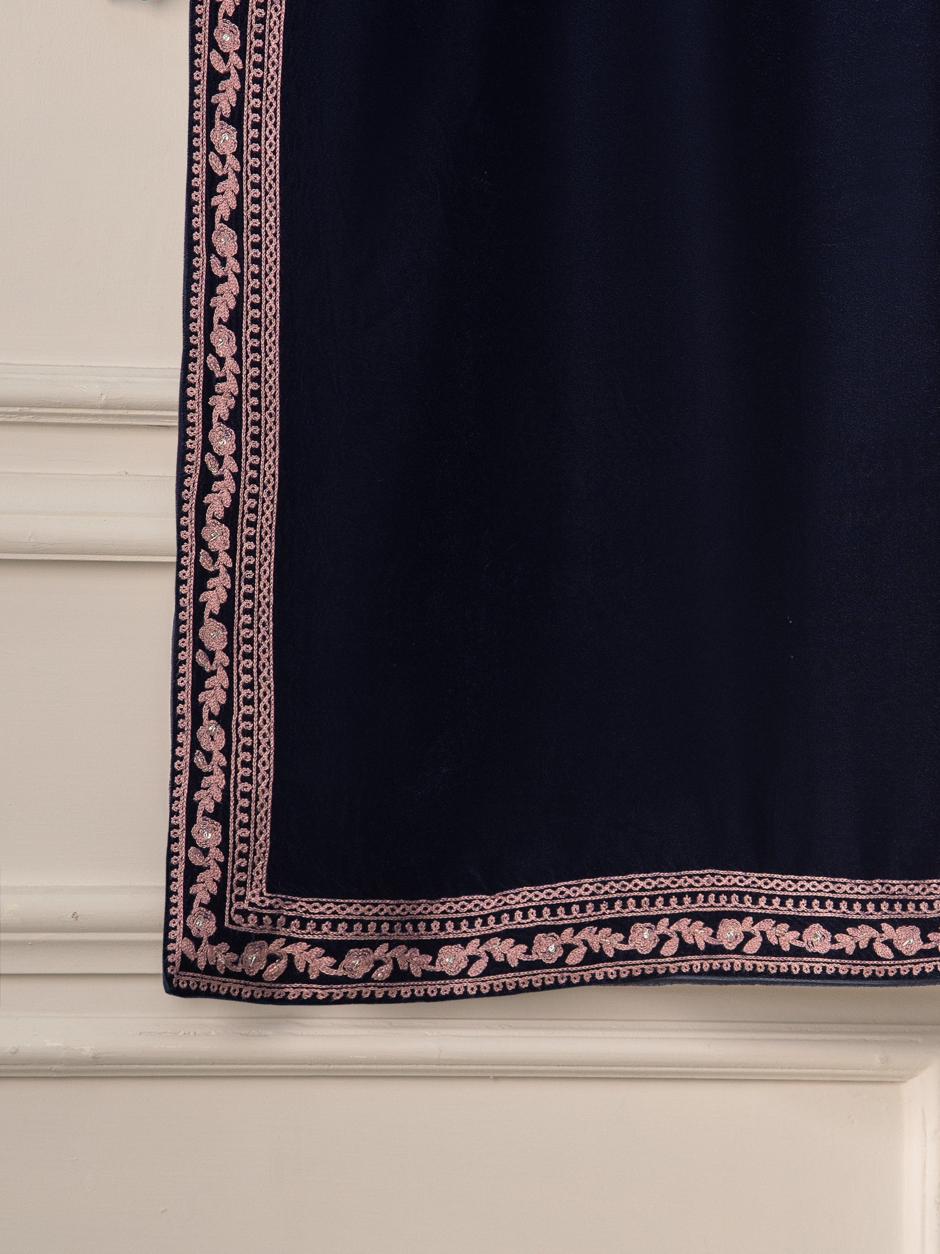 2 Piece- Embroidered Velvet Suit S110858 - Image 4