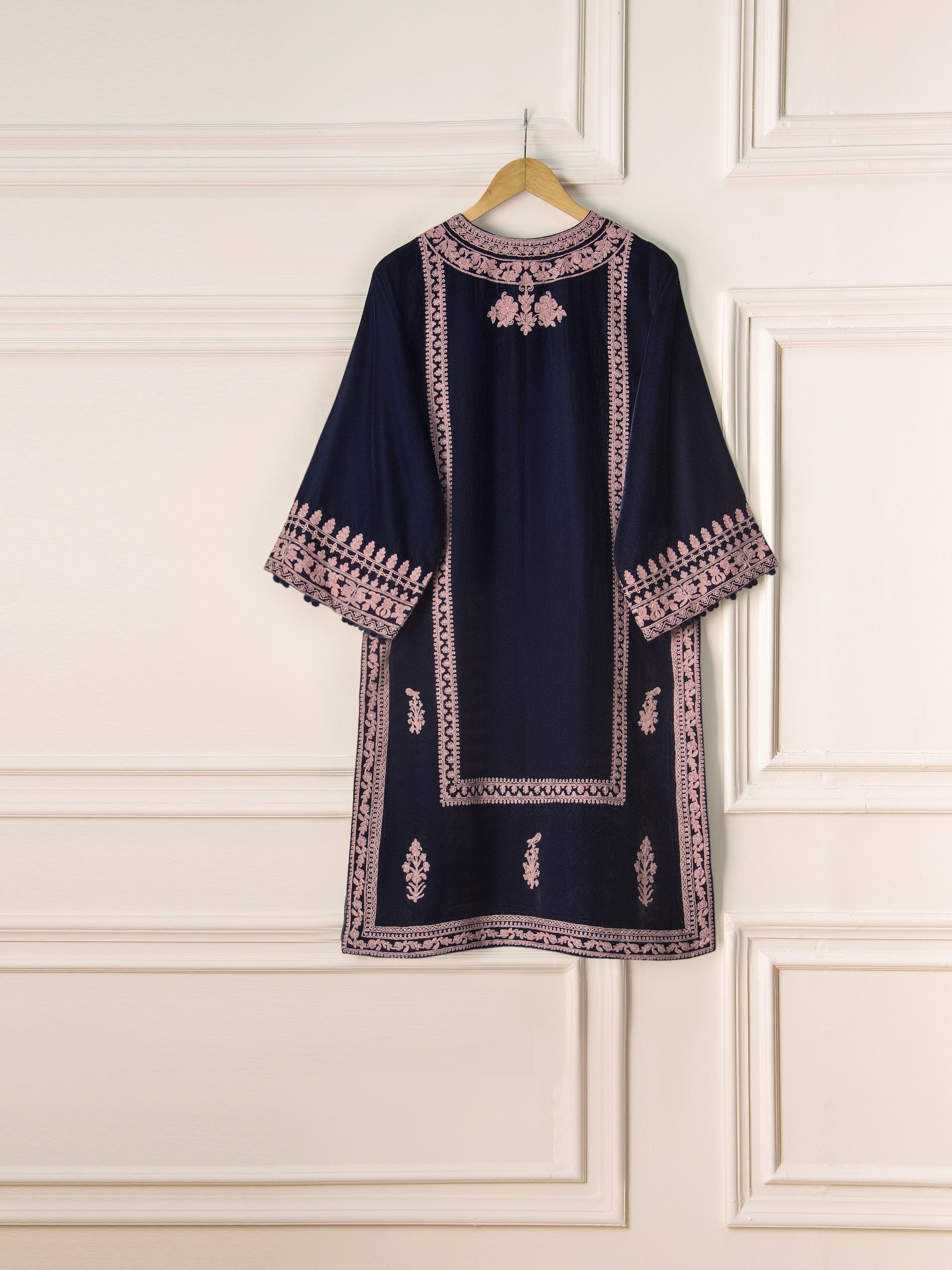 2 Piece- Embroidered Velvet Suit S110858 - Image 5