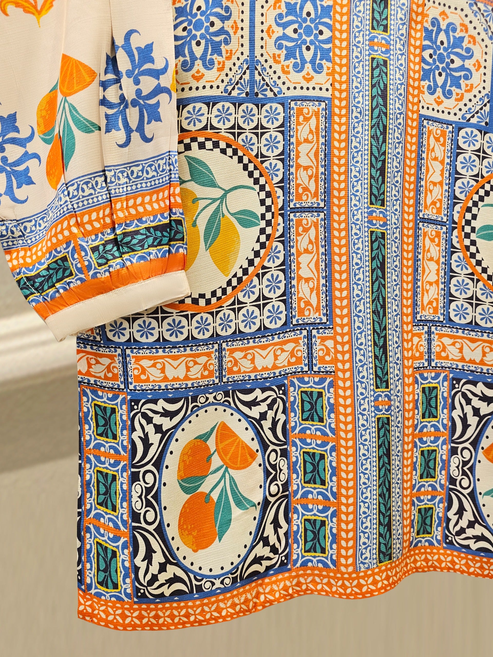 2 Piece- Printed Silk Co-ord Set S111928 - Image 2