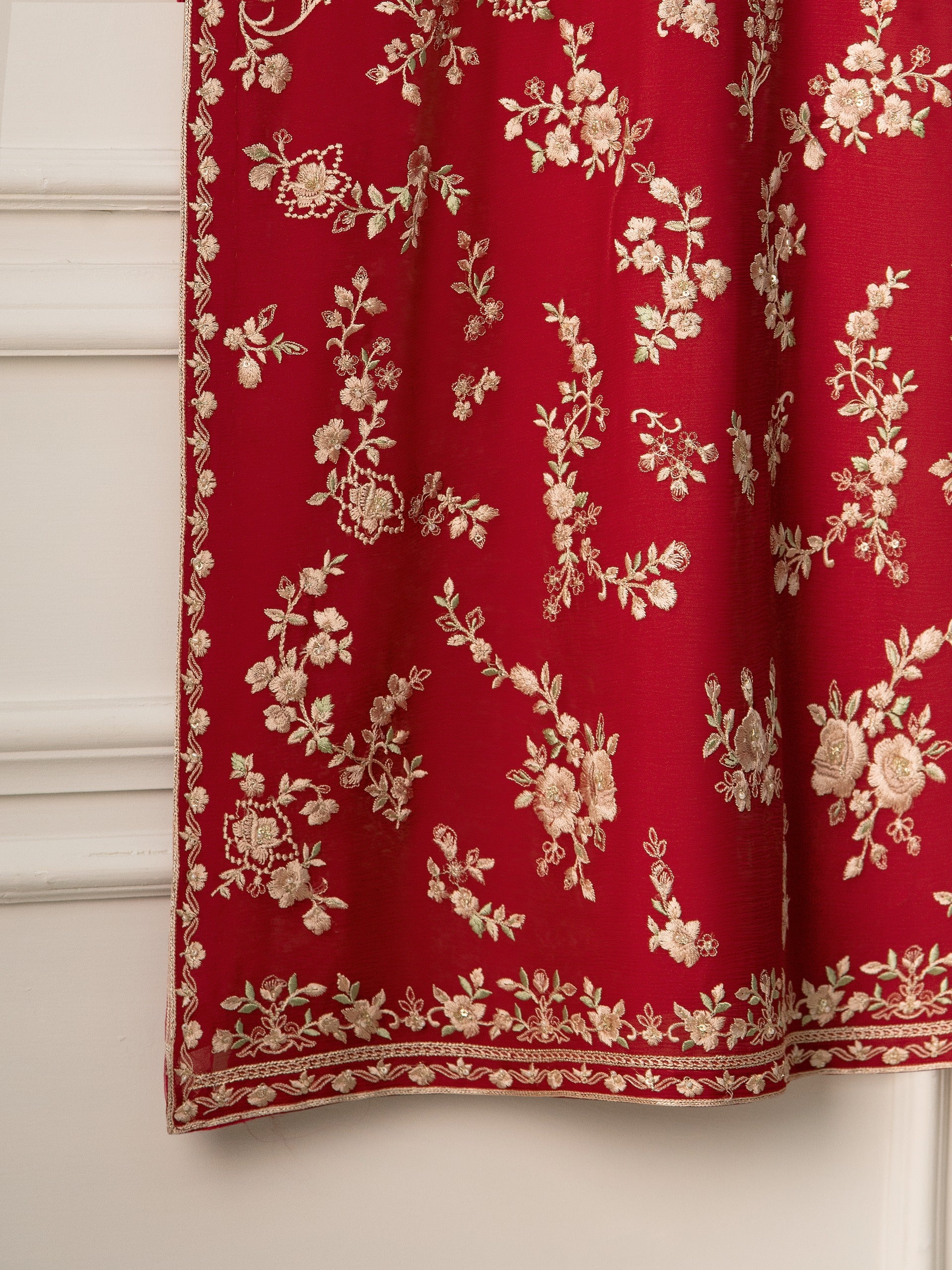 2 Piece - Pure Chiffon Embroidered Suit S110740 - Image 4