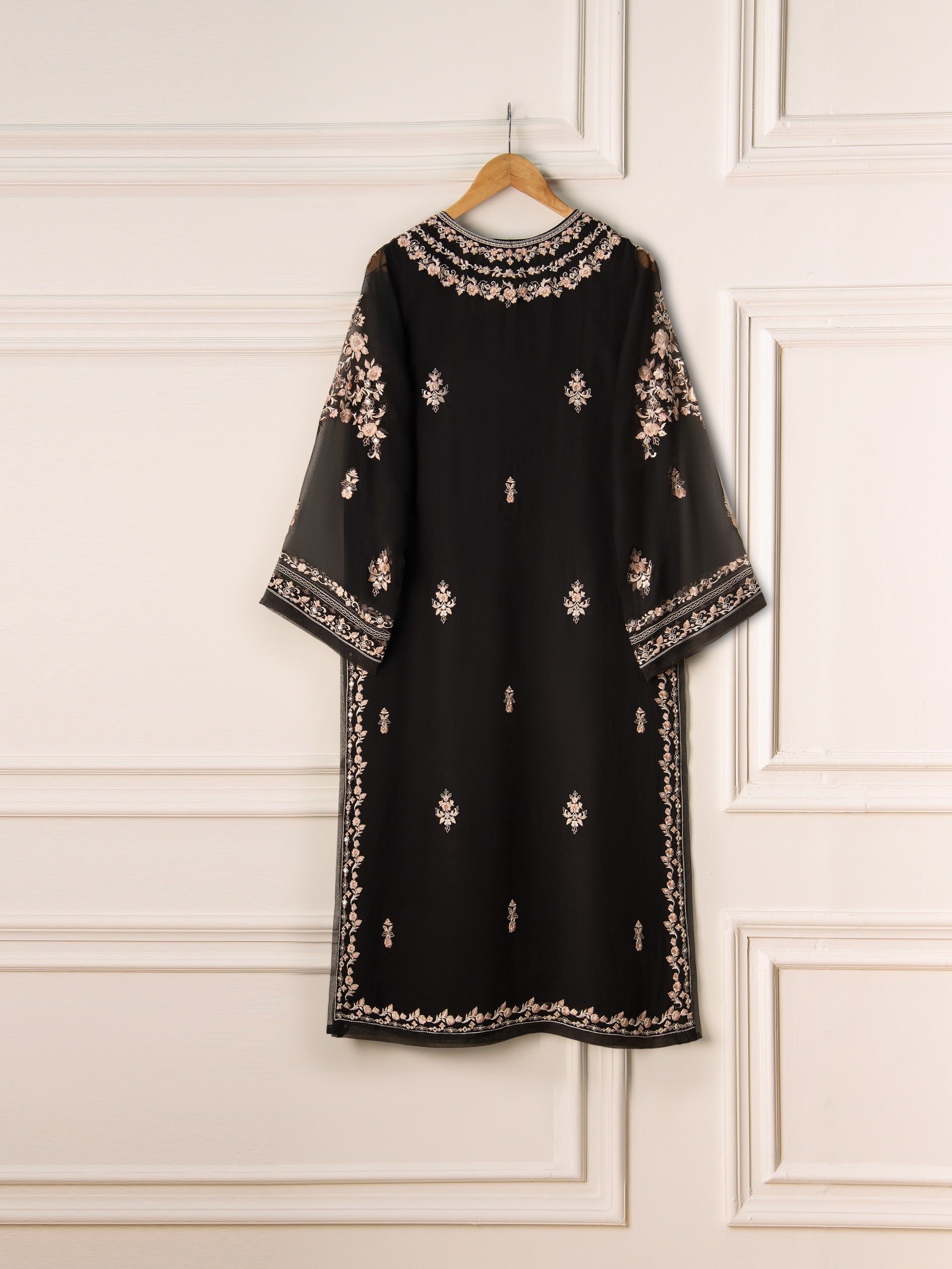 2 Piece - Pure Chiffon Embroidered Suit S110946 - Image 4