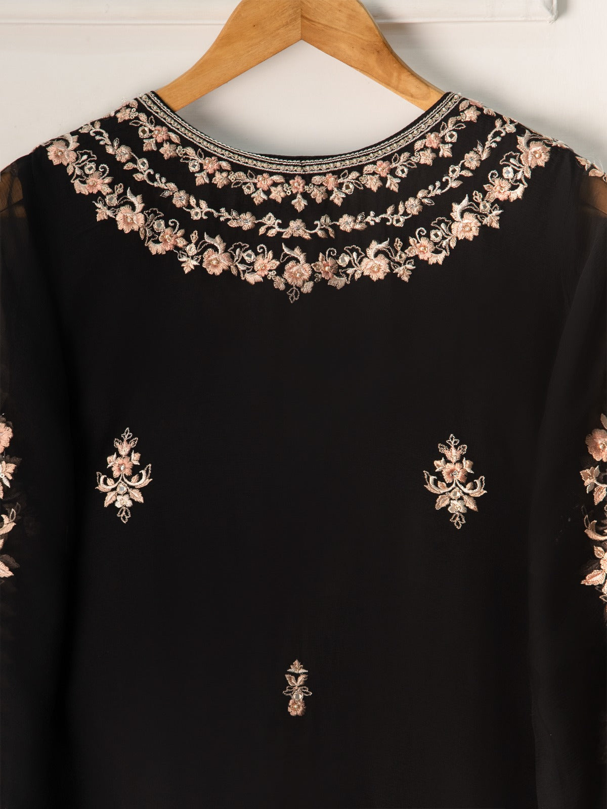 2 Piece - Pure Chiffon Embroidered Suit S110946 - Image 5