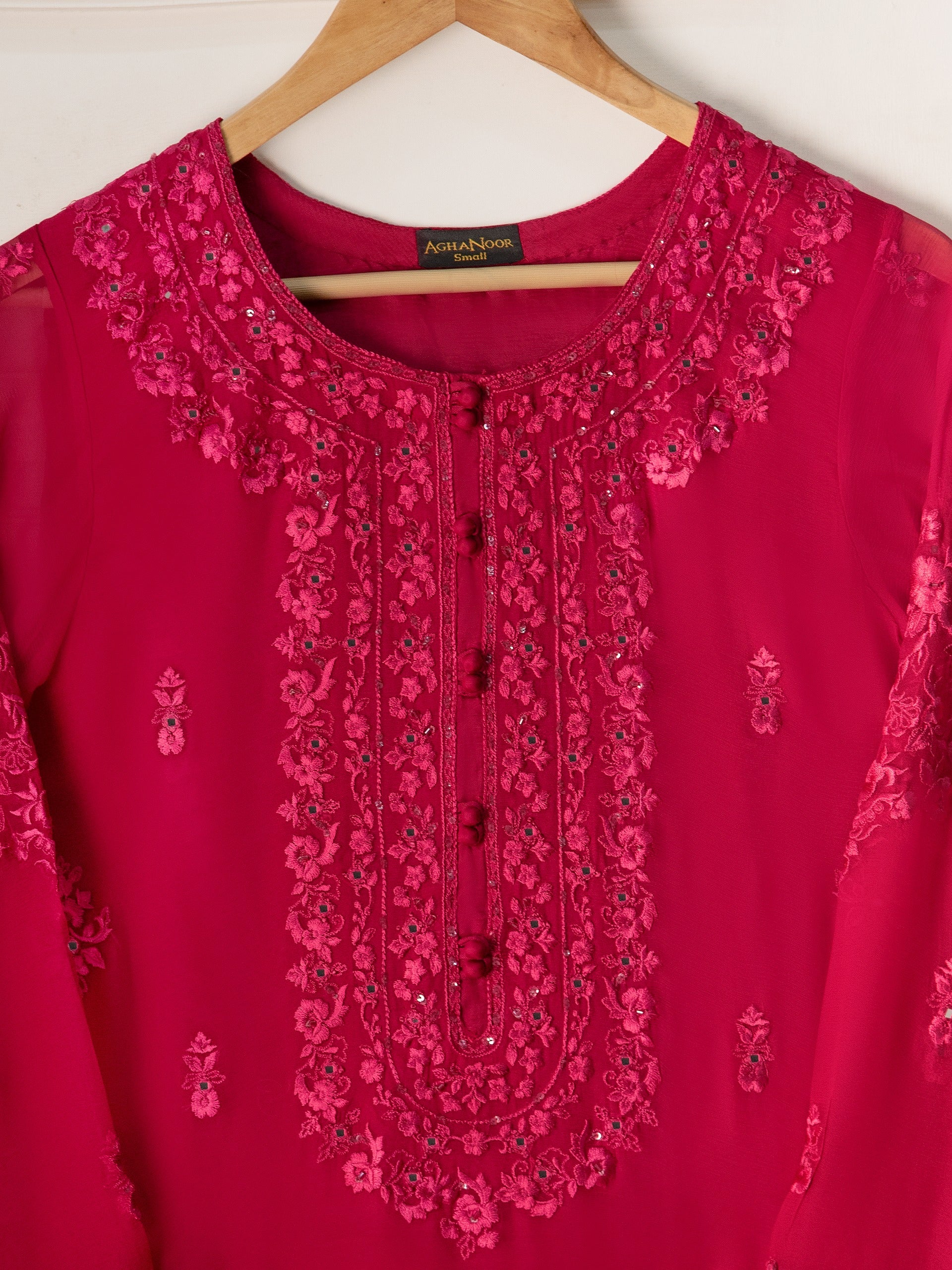 2 Piece - Pure Chiffon Embroidered Suit S110976 - Image 2