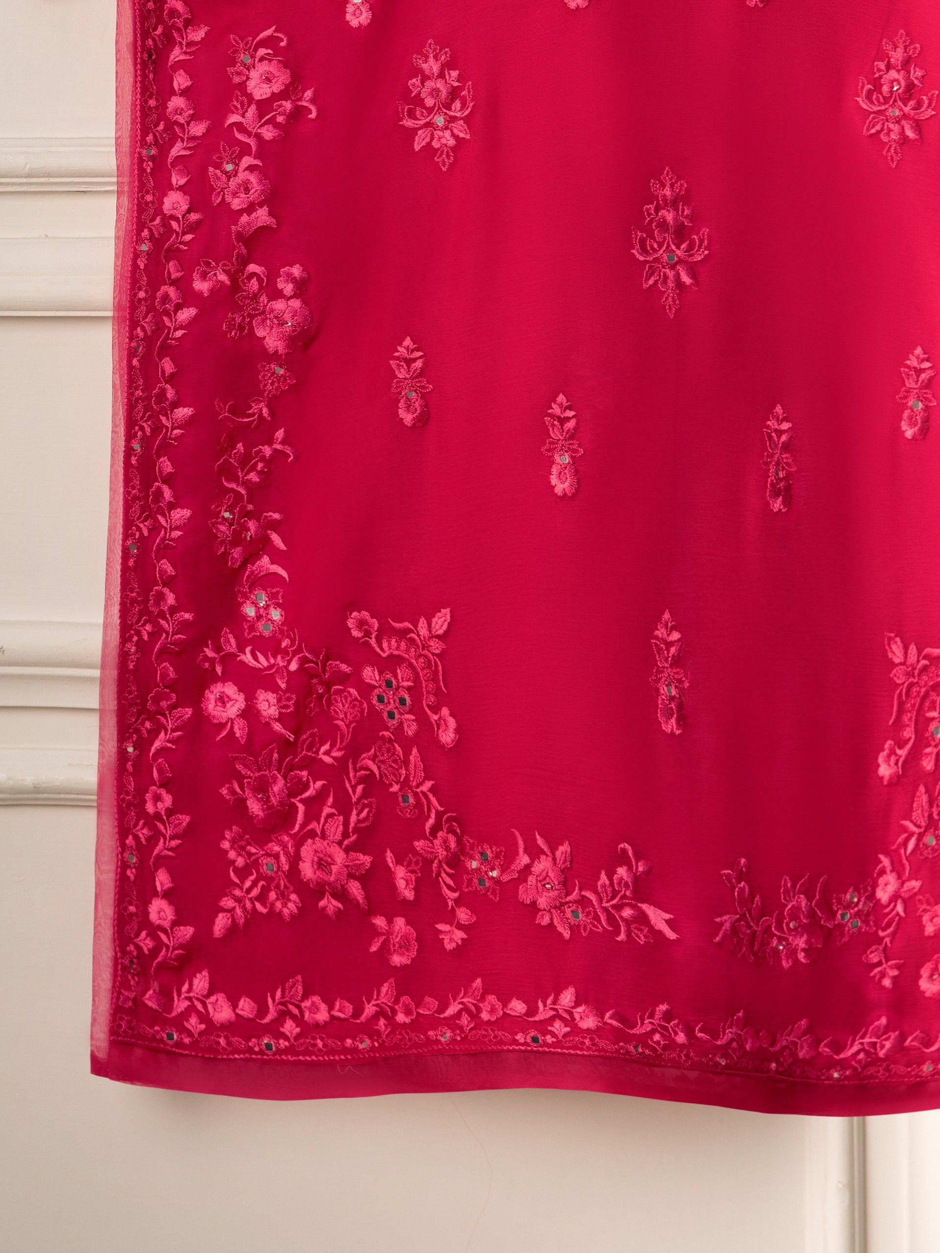 2 Piece - Pure Chiffon Embroidered Suit S110976 - Image 4