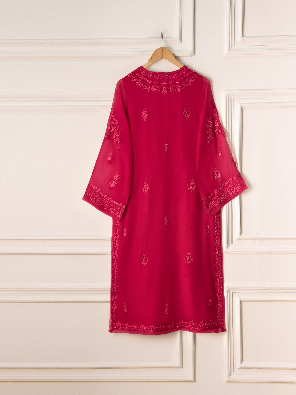 2 Piece - Pure Chiffon Embroidered Suit S110976 - Image 7