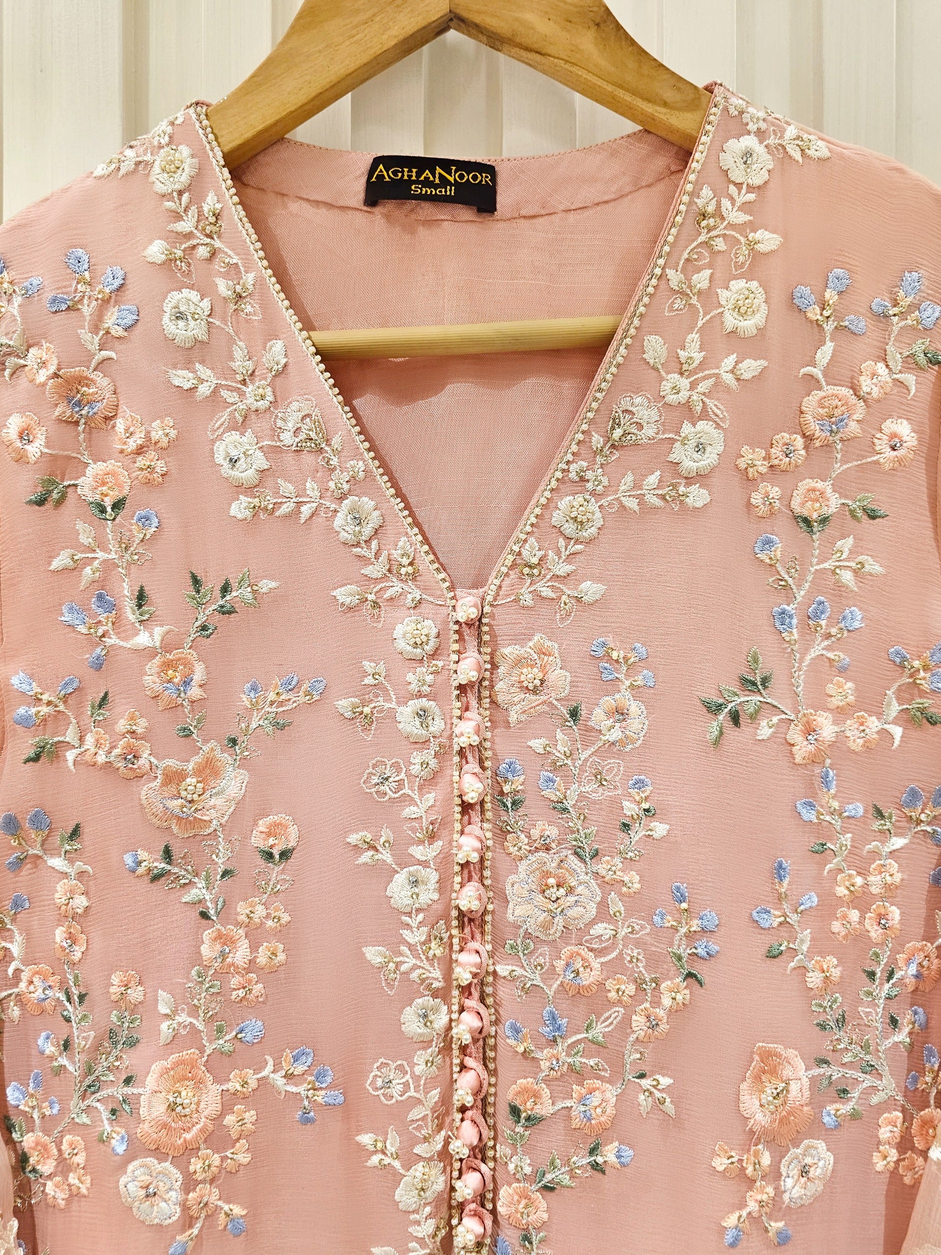 2 Piece - Pure Chiffon Embroidered Suit S111350 - Image 5
