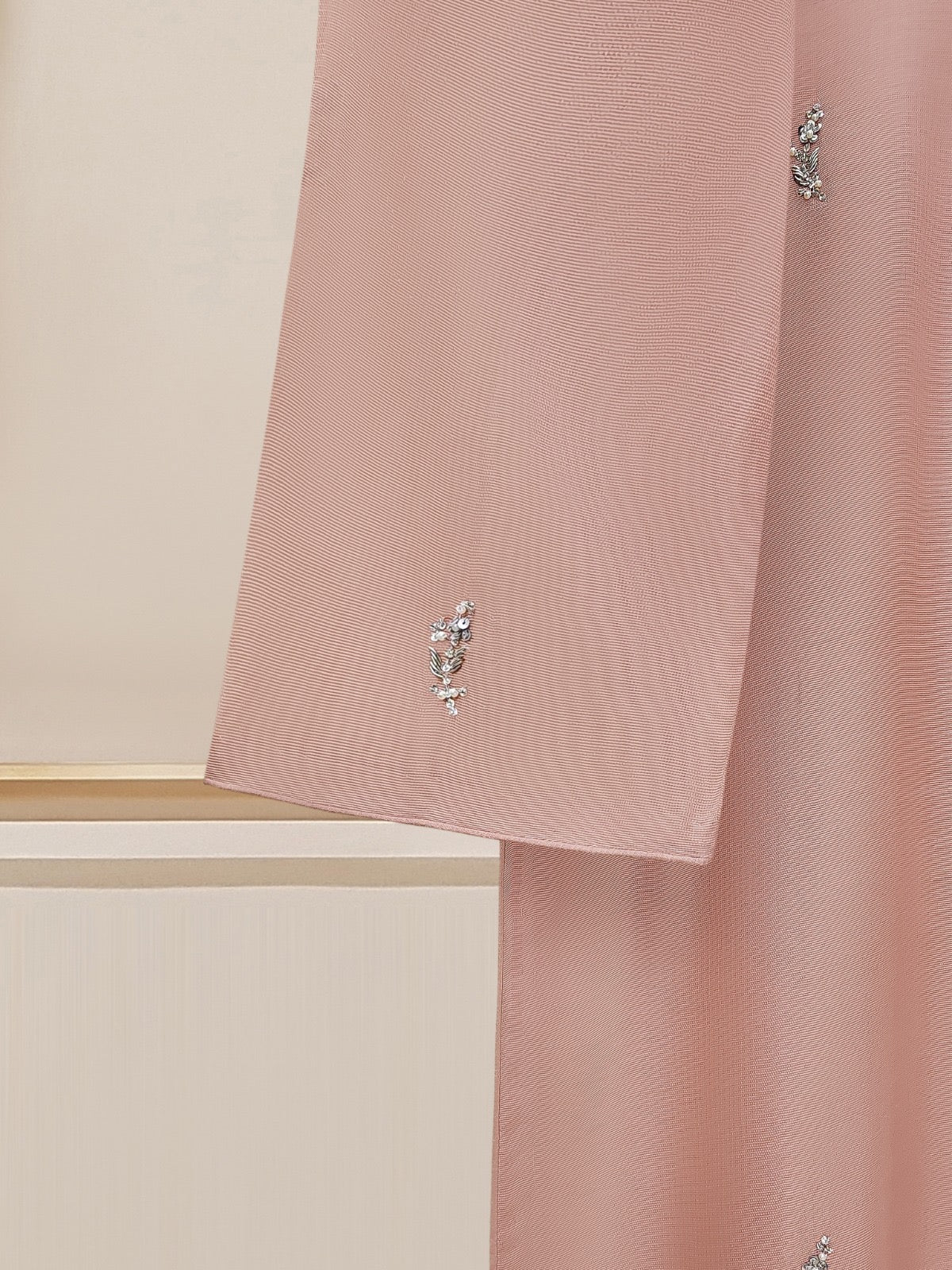 2 Piece - Pure Cotton Net Embroidered Suit S109987 - Image 7