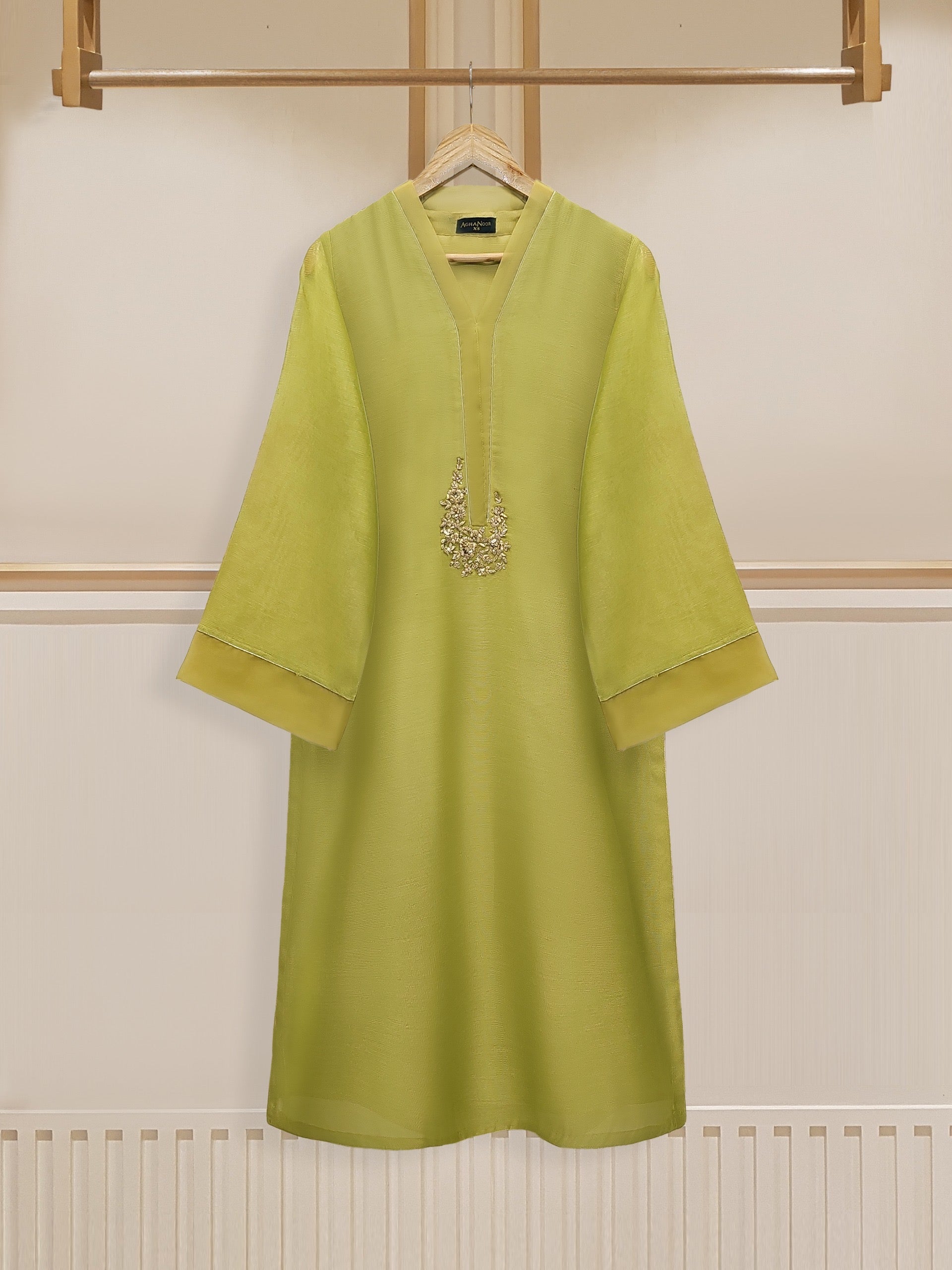 2 Piece - Pure Cotton Net Embroidered Suit S110032