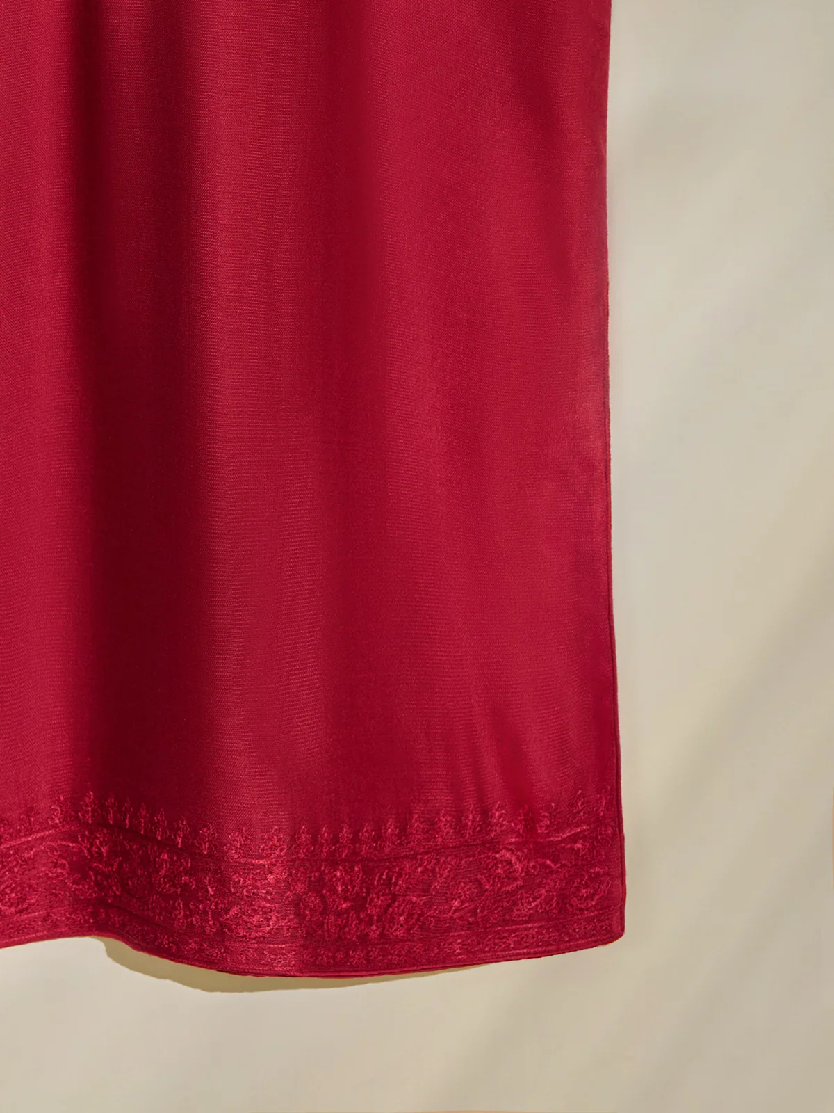 2 Piece - Pure Cotton Net Embroidered Suit S110467 - Image 4
