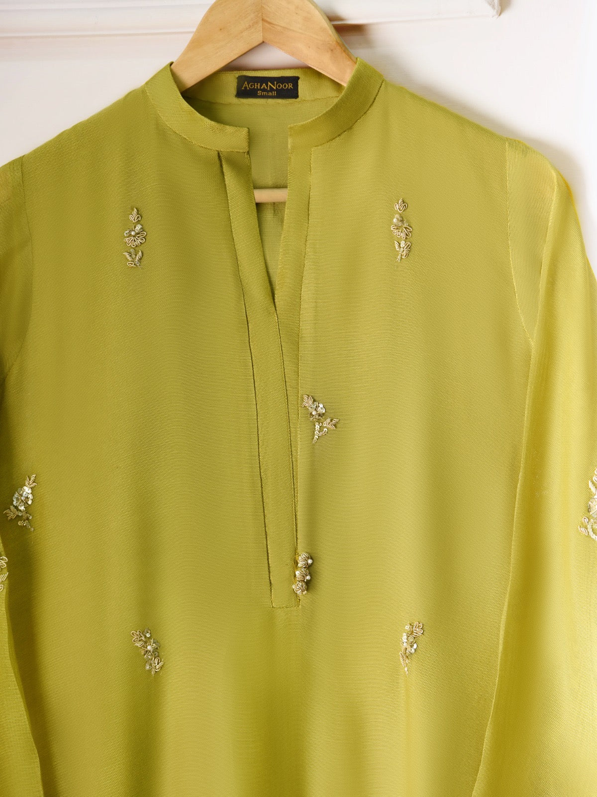 3 Piece - Pure Cotton Net Embroidered Suit S110494 - Image 2