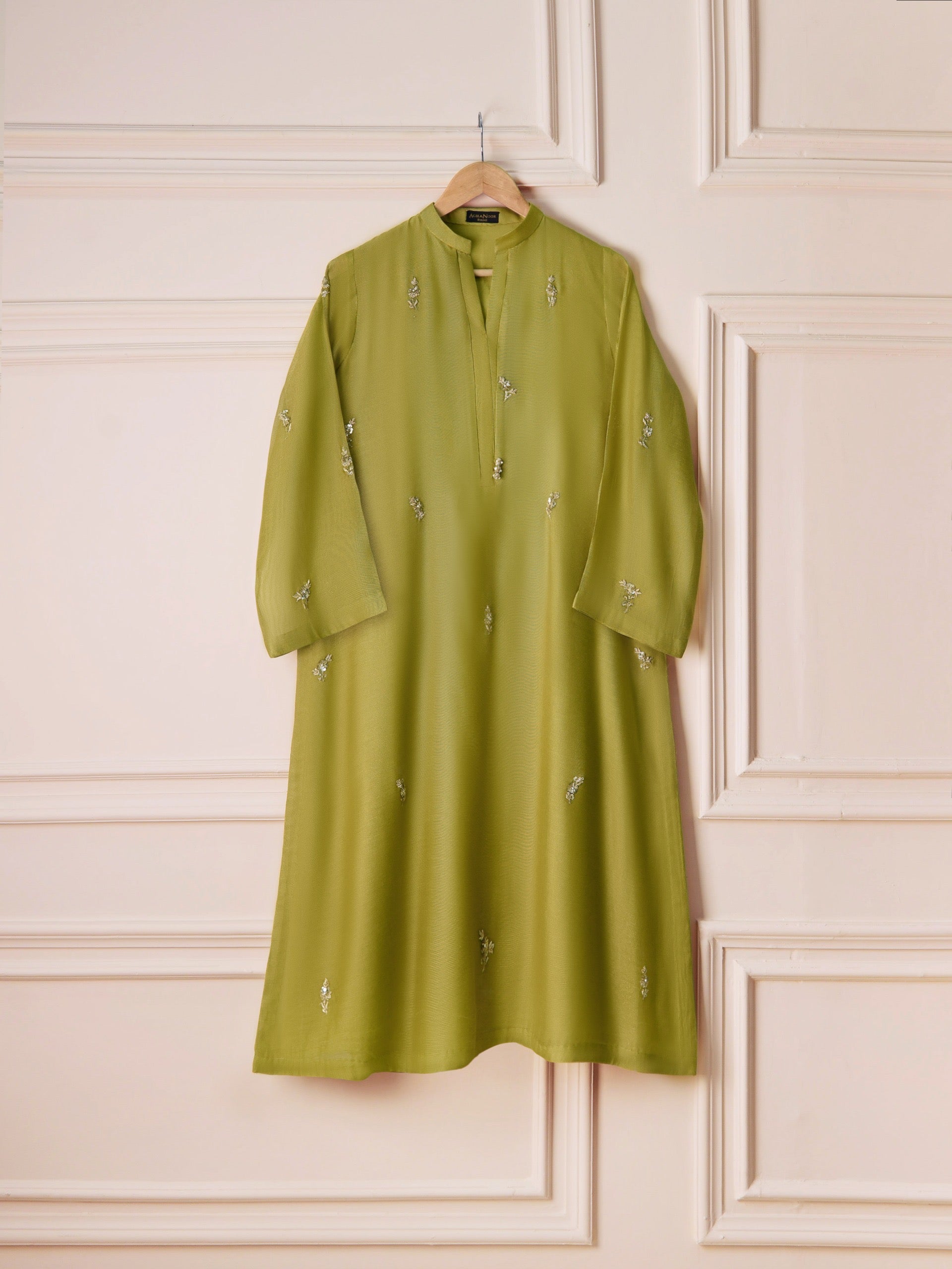 3 Piece - Pure Cotton Net Embroidered Suit S110494 - Image 3