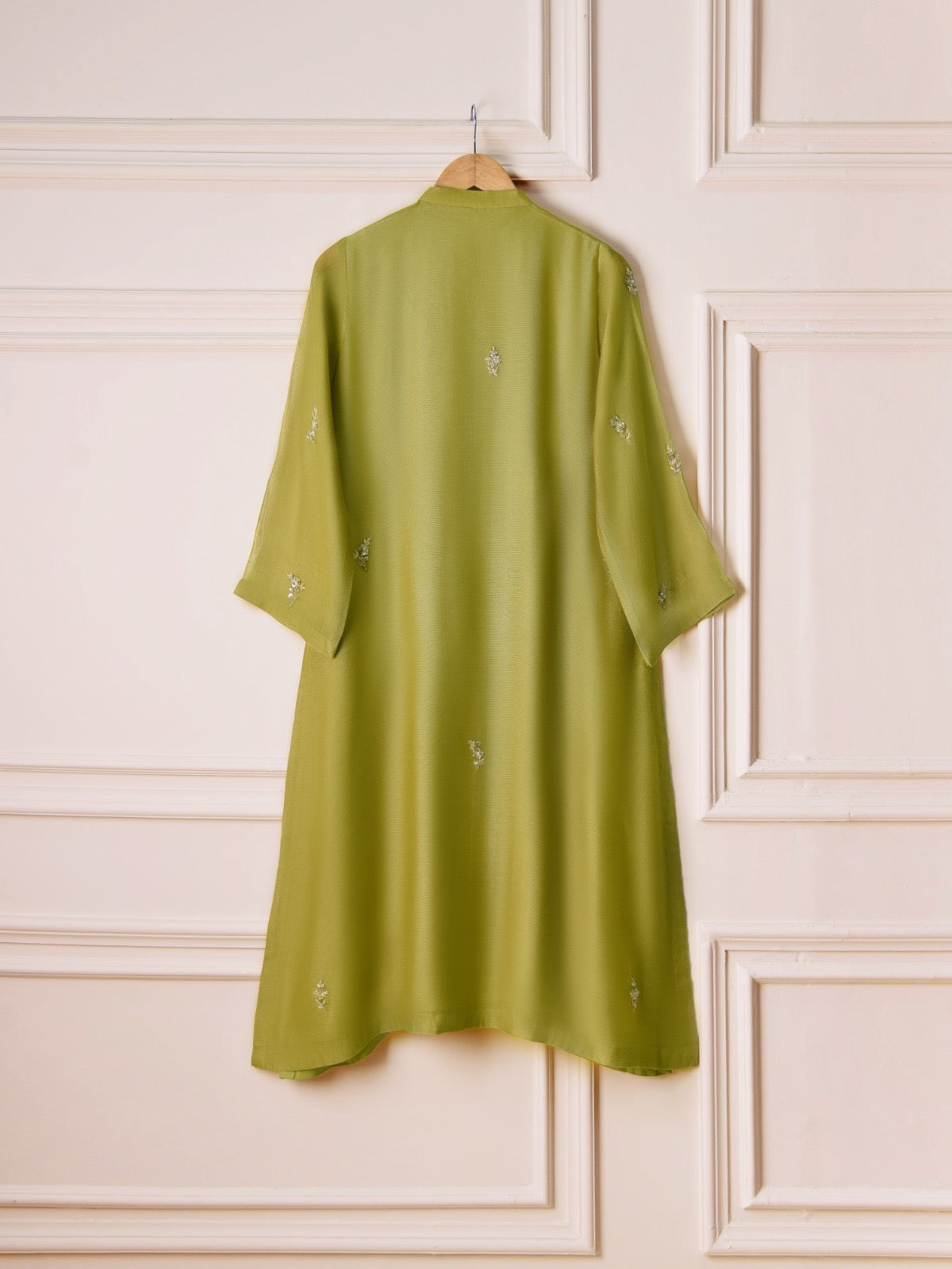 3 Piece - Pure Cotton Net Embroidered Suit S110494 - Image 4