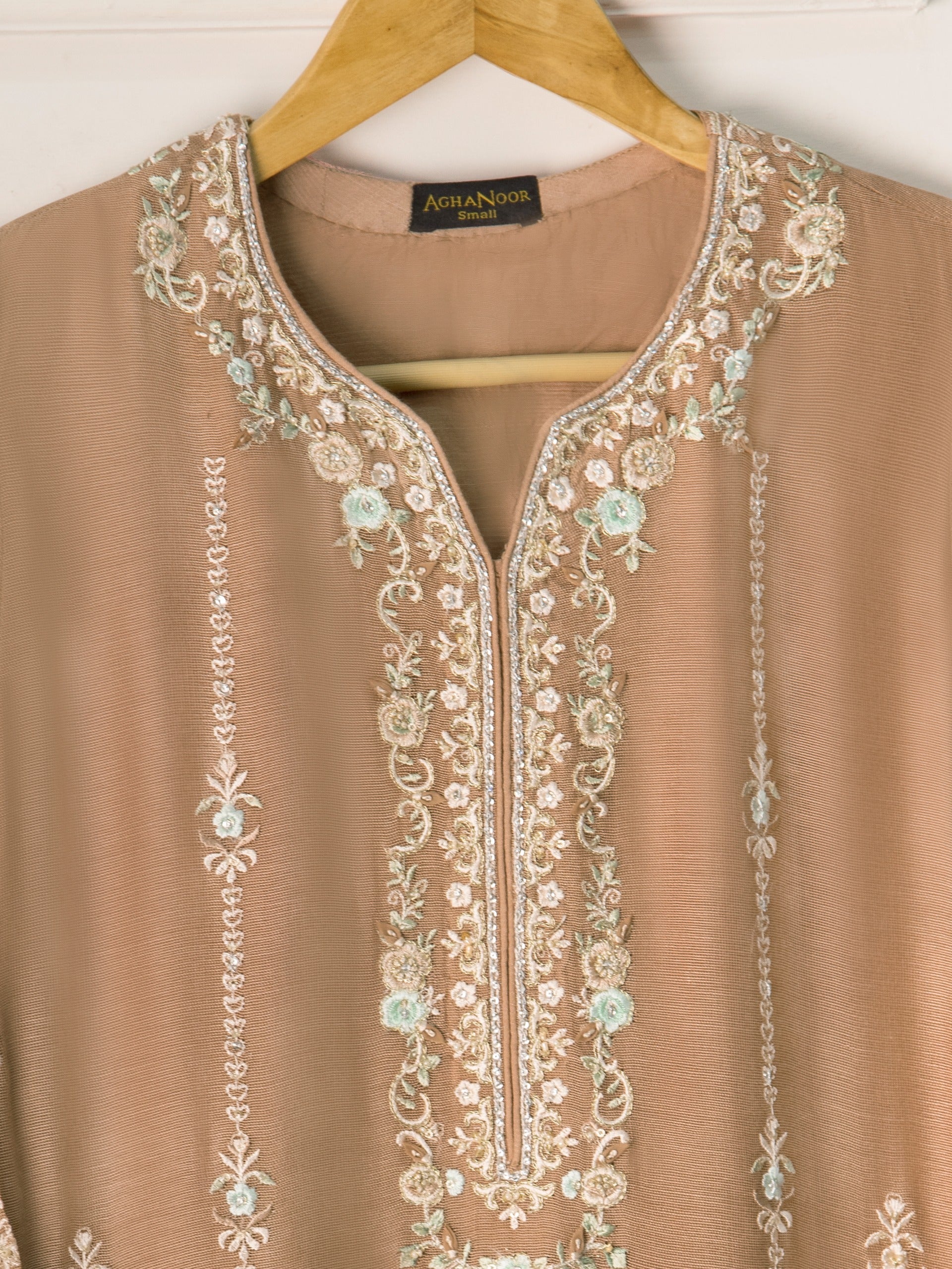 2 Piece- Pure Cotton Net Embroidered Suit S110762 - Image 2