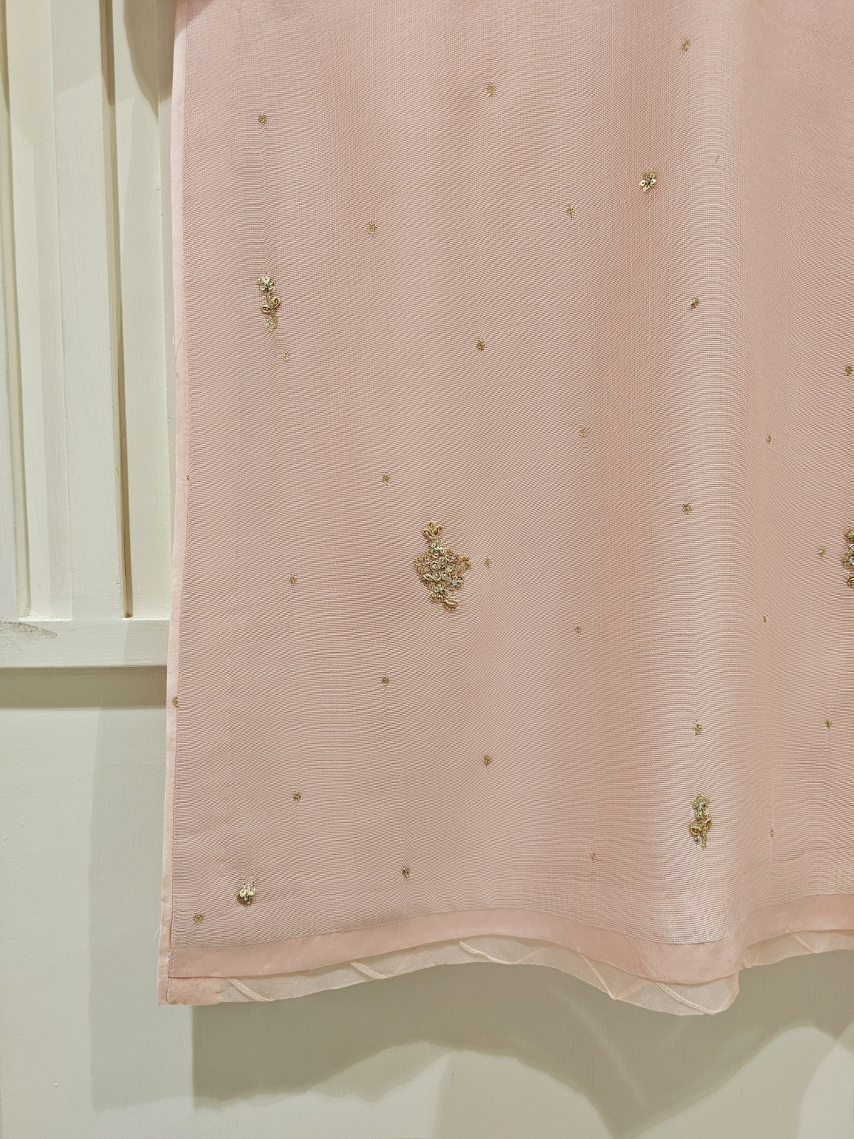 2 Piece - Pure Cotton Net Embroidered Suit S111302 - Image 5