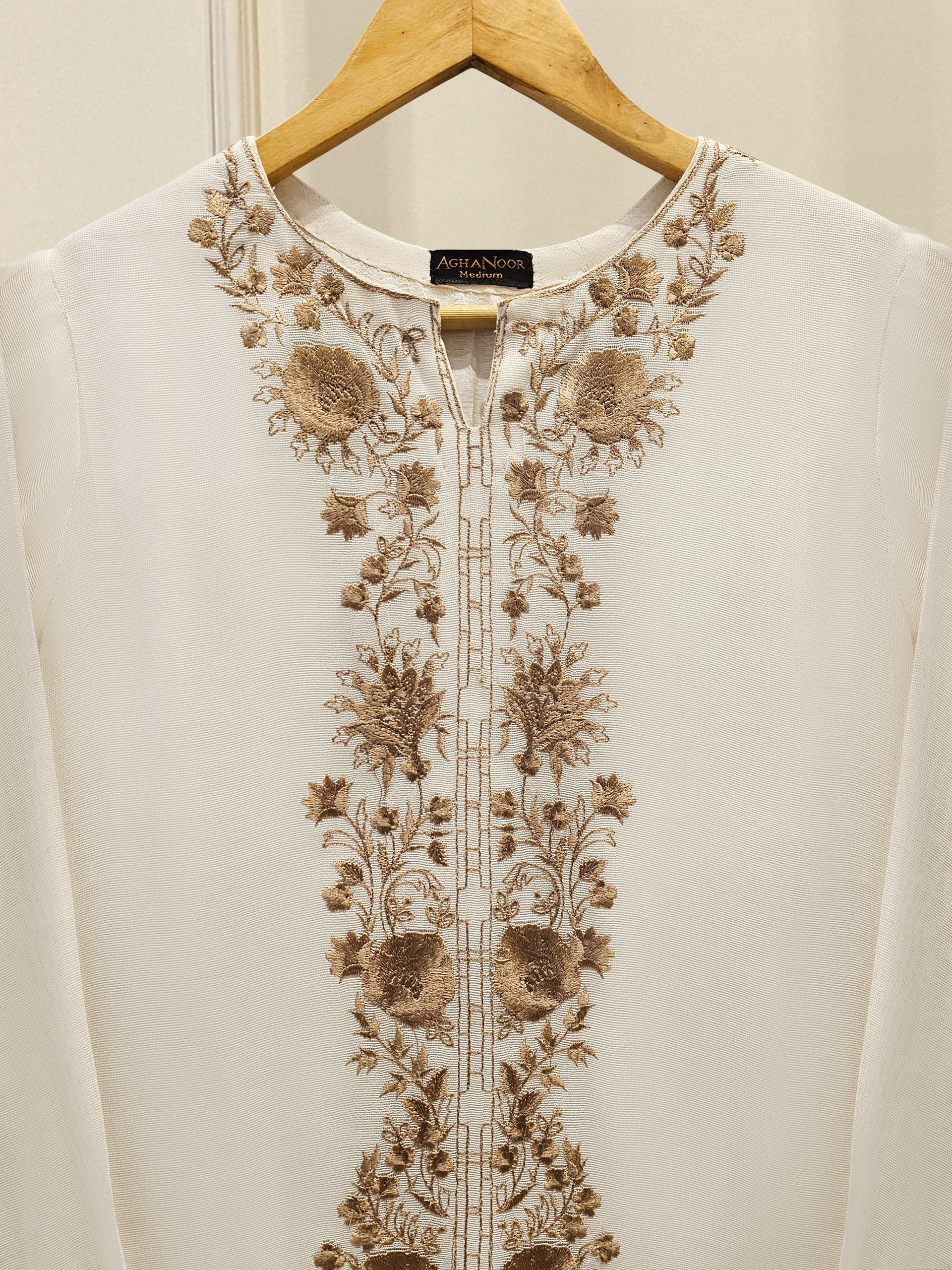 2 Piece - Pure Cotton Net Embroidered Suit S111700 - Image 2