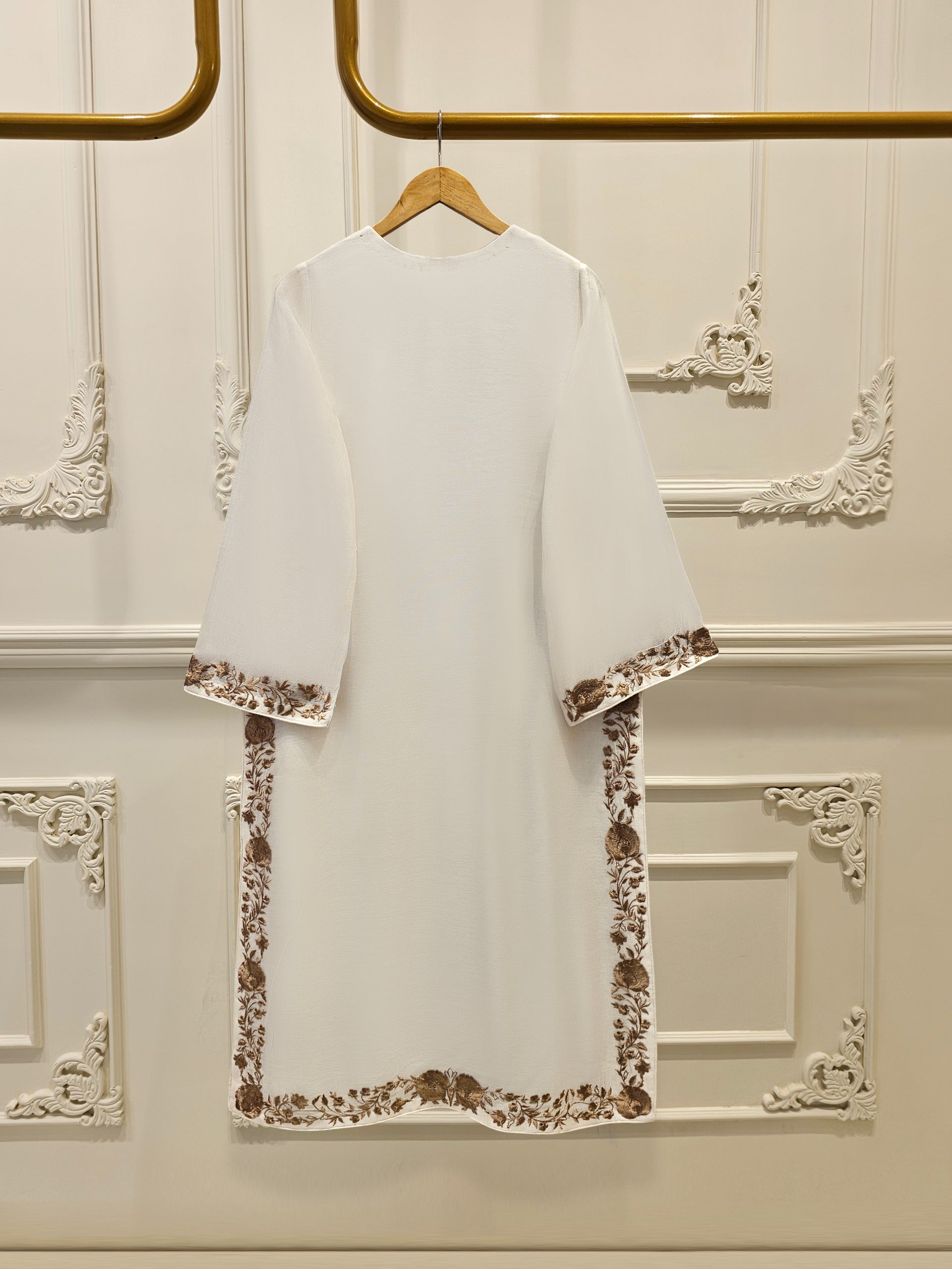 2 Piece - Pure Cotton Net Embroidered Suit S111700 - Image 5