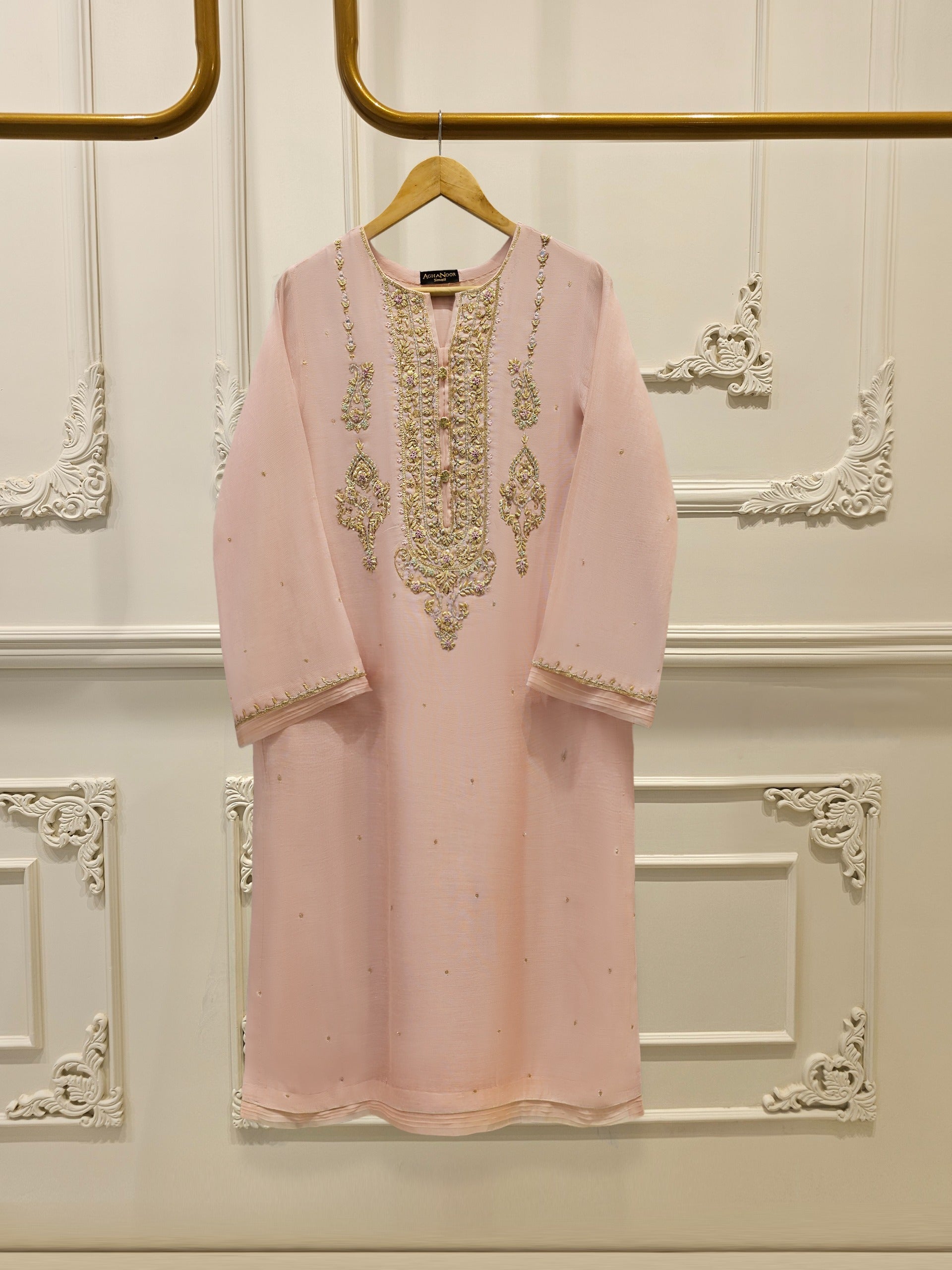 2 Piece - Pure Cotton Net Embroidered Suit S111705