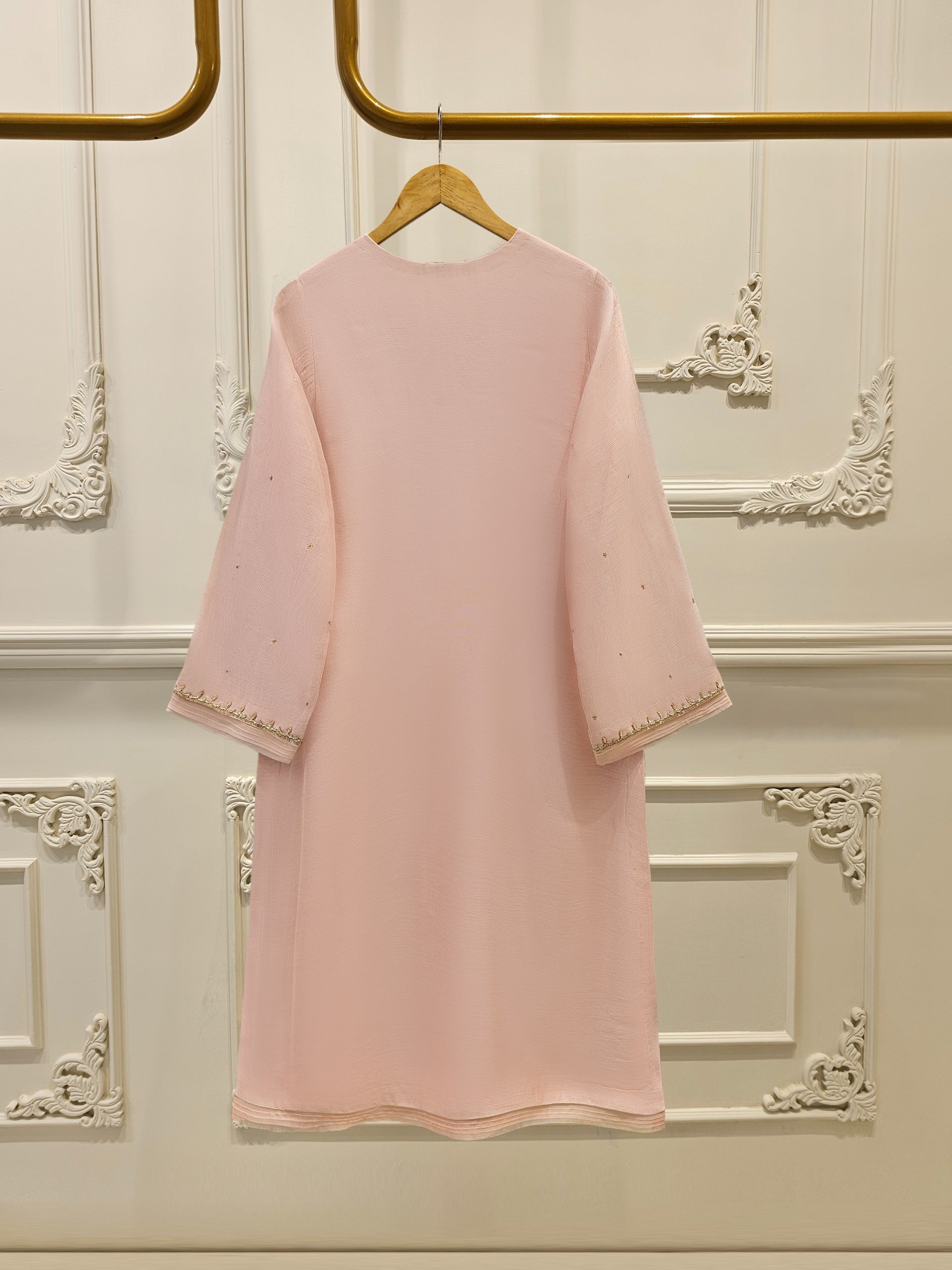 2 Piece - Pure Cotton Net Embroidered Suit S111705 - Image 3