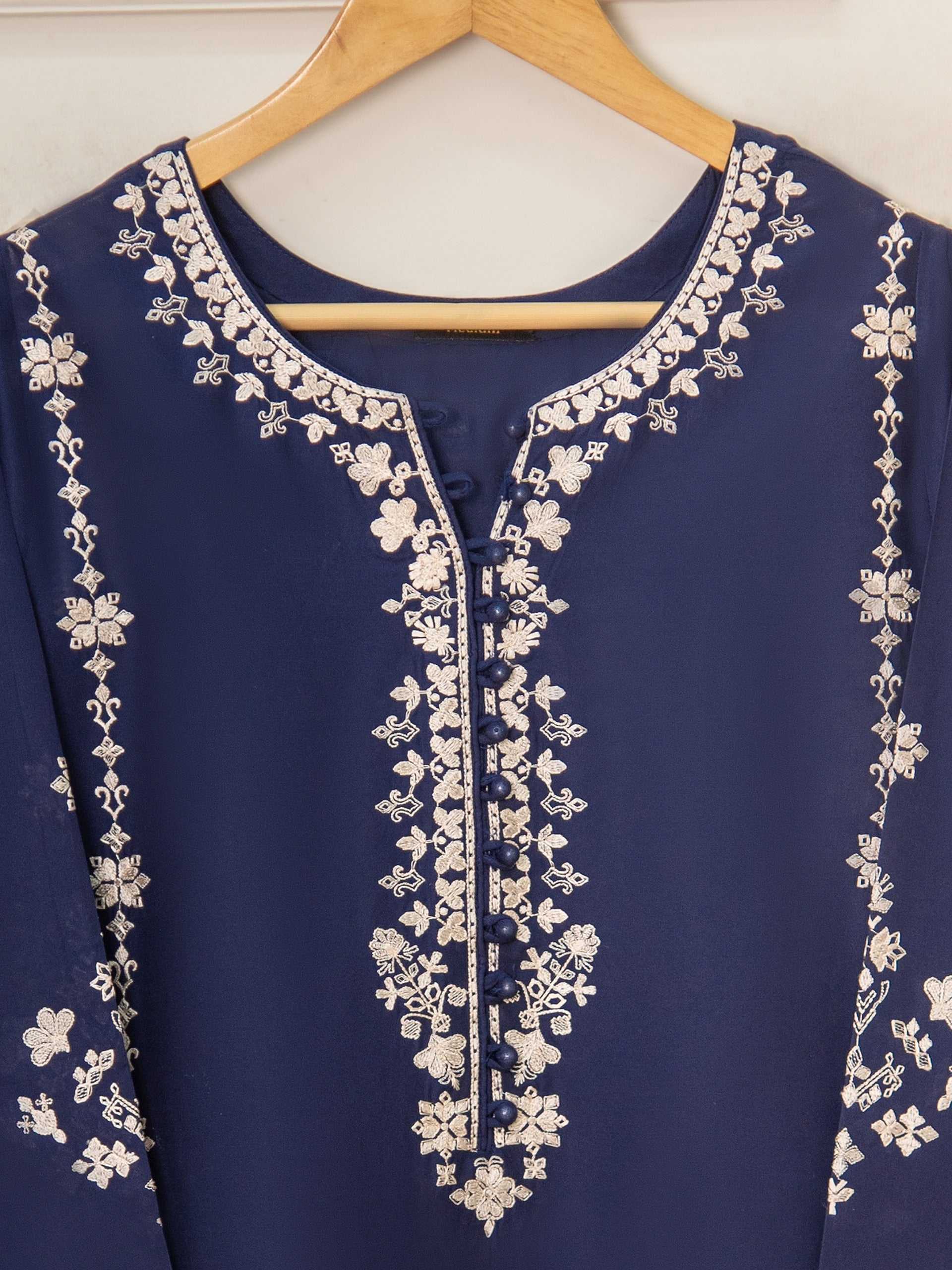 2 Piece - Pure Embroidered Cambric Suit S111307 - Image 2