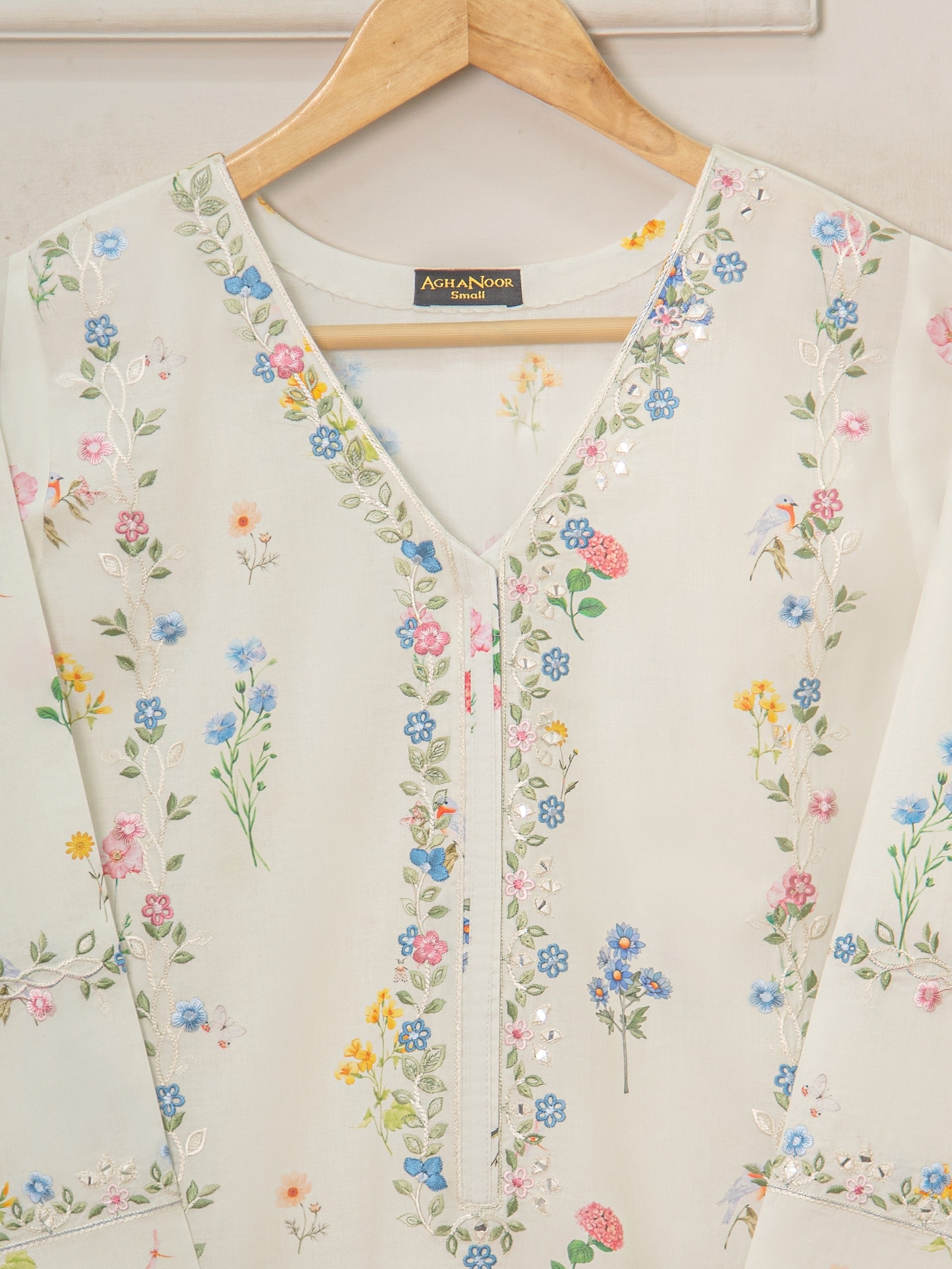 2 Piece - Pure Embroidered Cambric Suit S111319 - Image 2