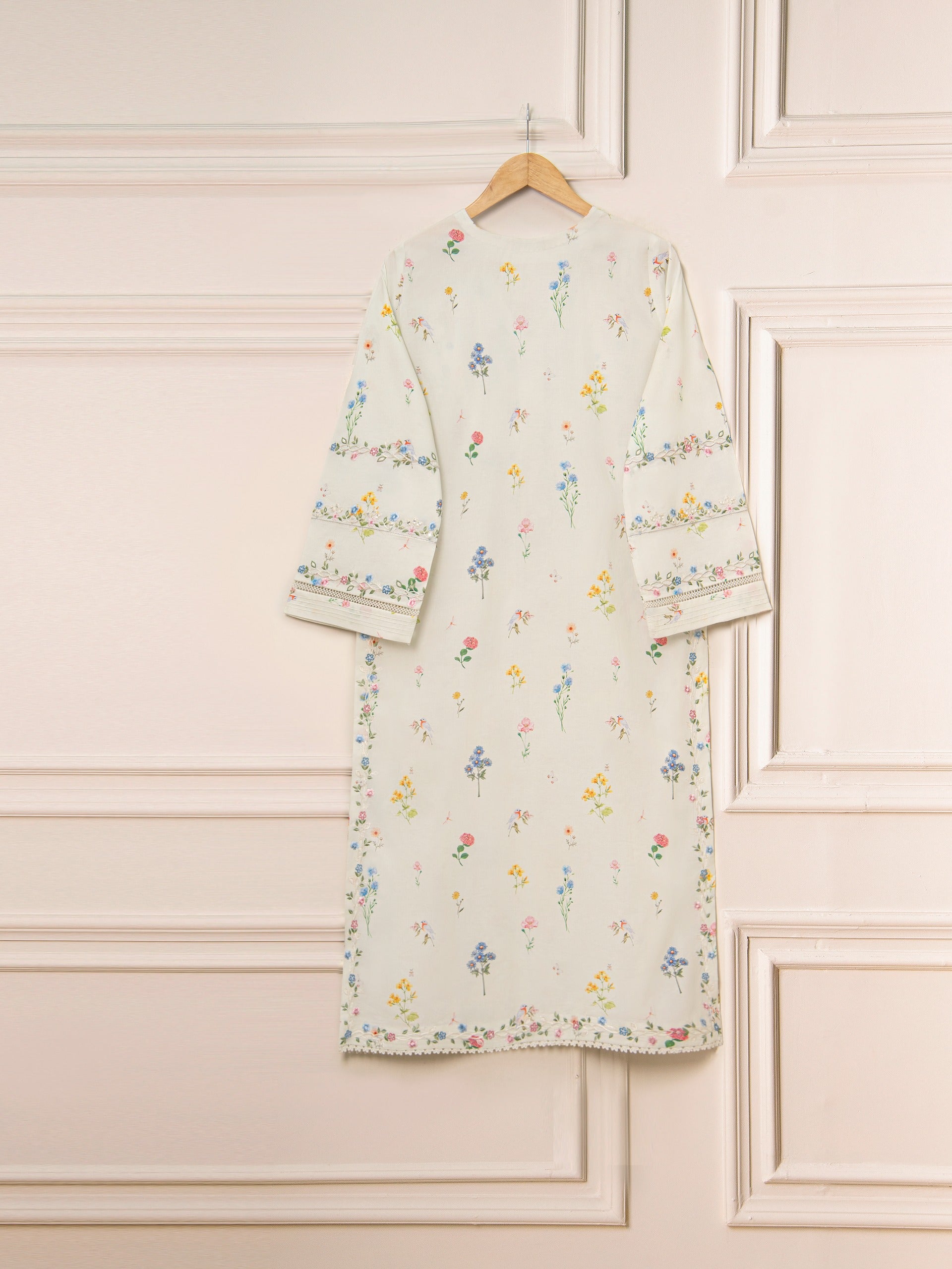 2 Piece - Pure Embroidered Cambric Suit S111319 - Image 5