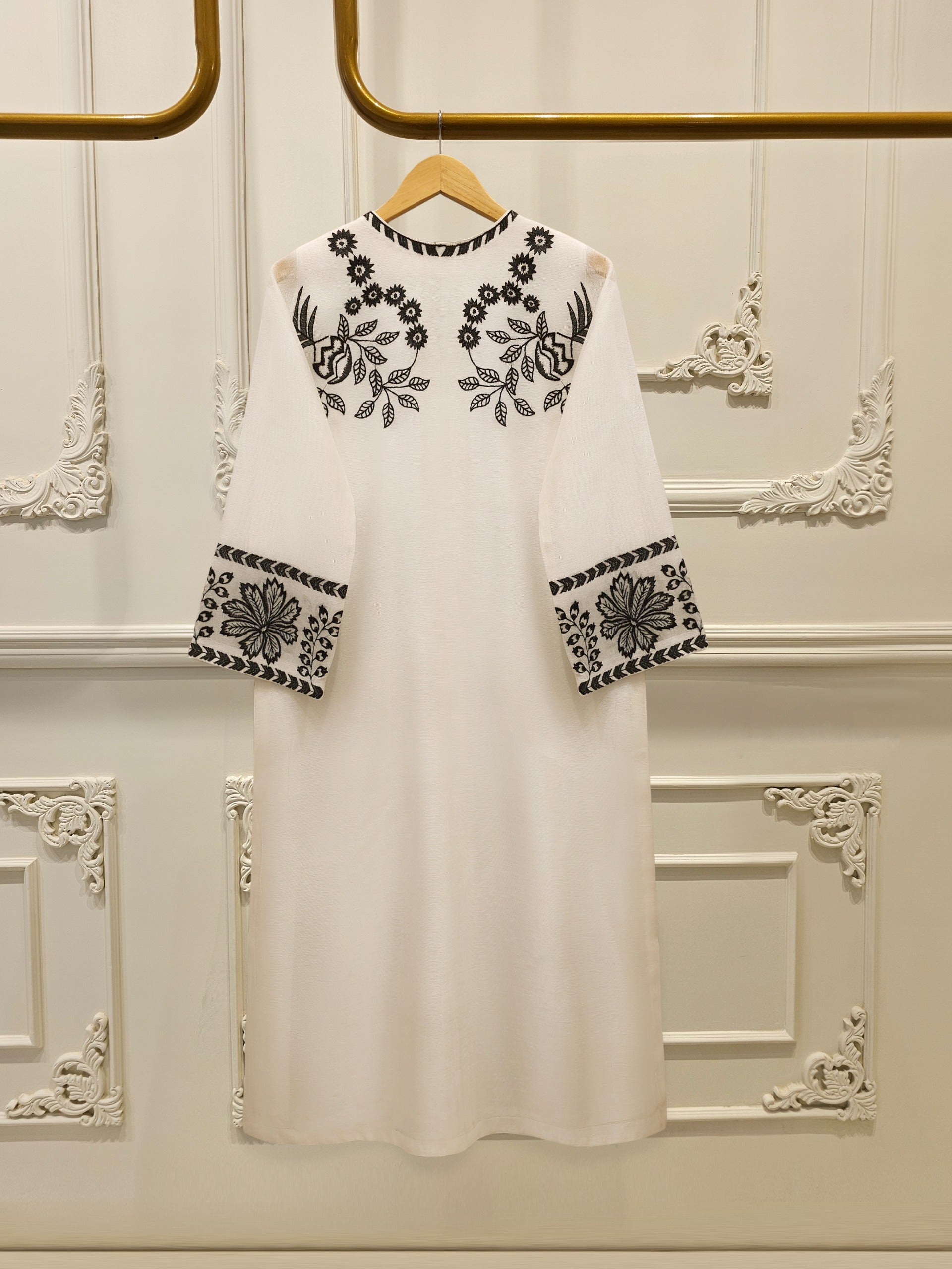2 Piece - Pure Embroidered Cotton Net Suit S113127 - Image 6