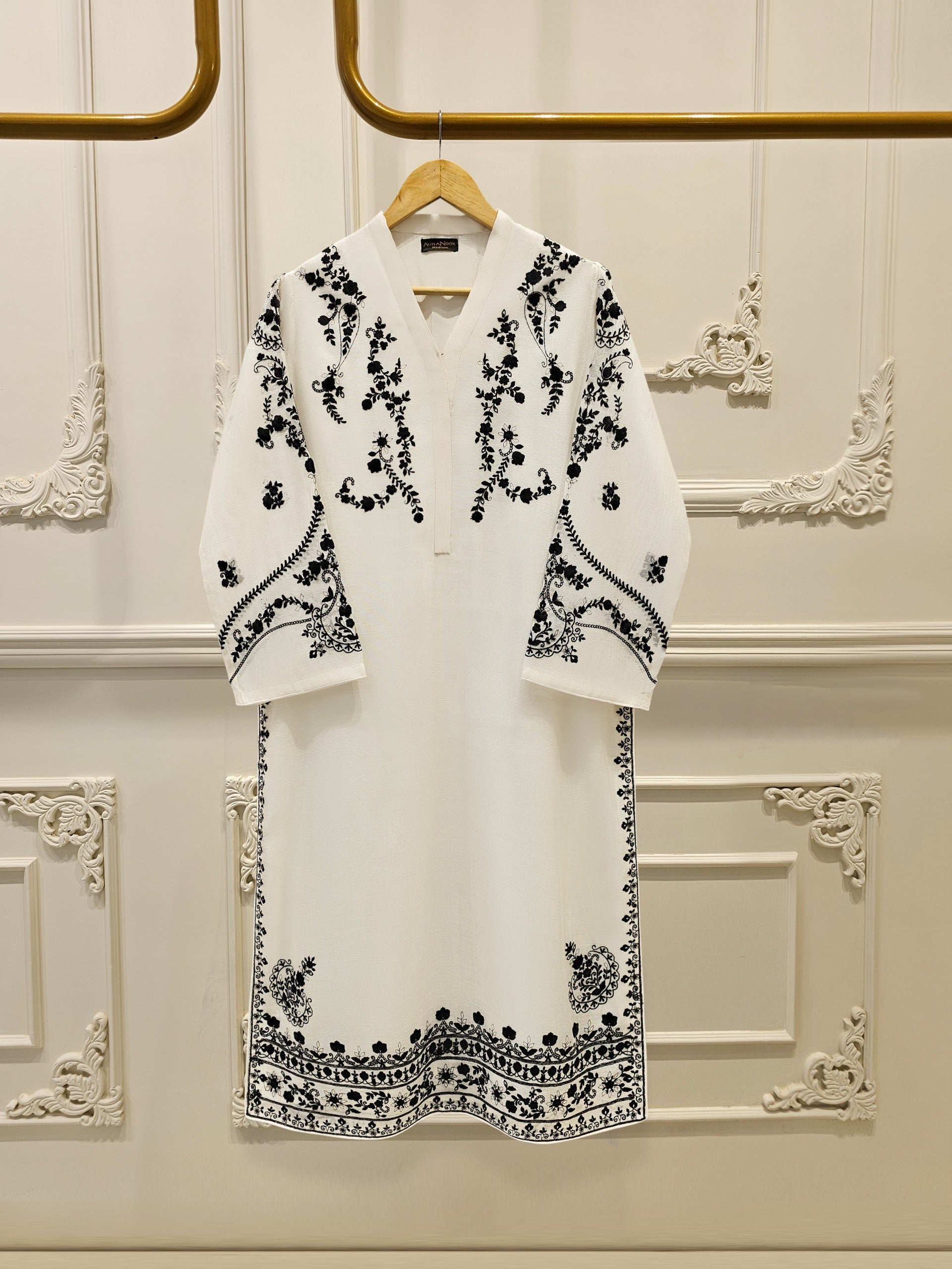 2 Piece - Pure Embroidered Cotton Net Suit S111780